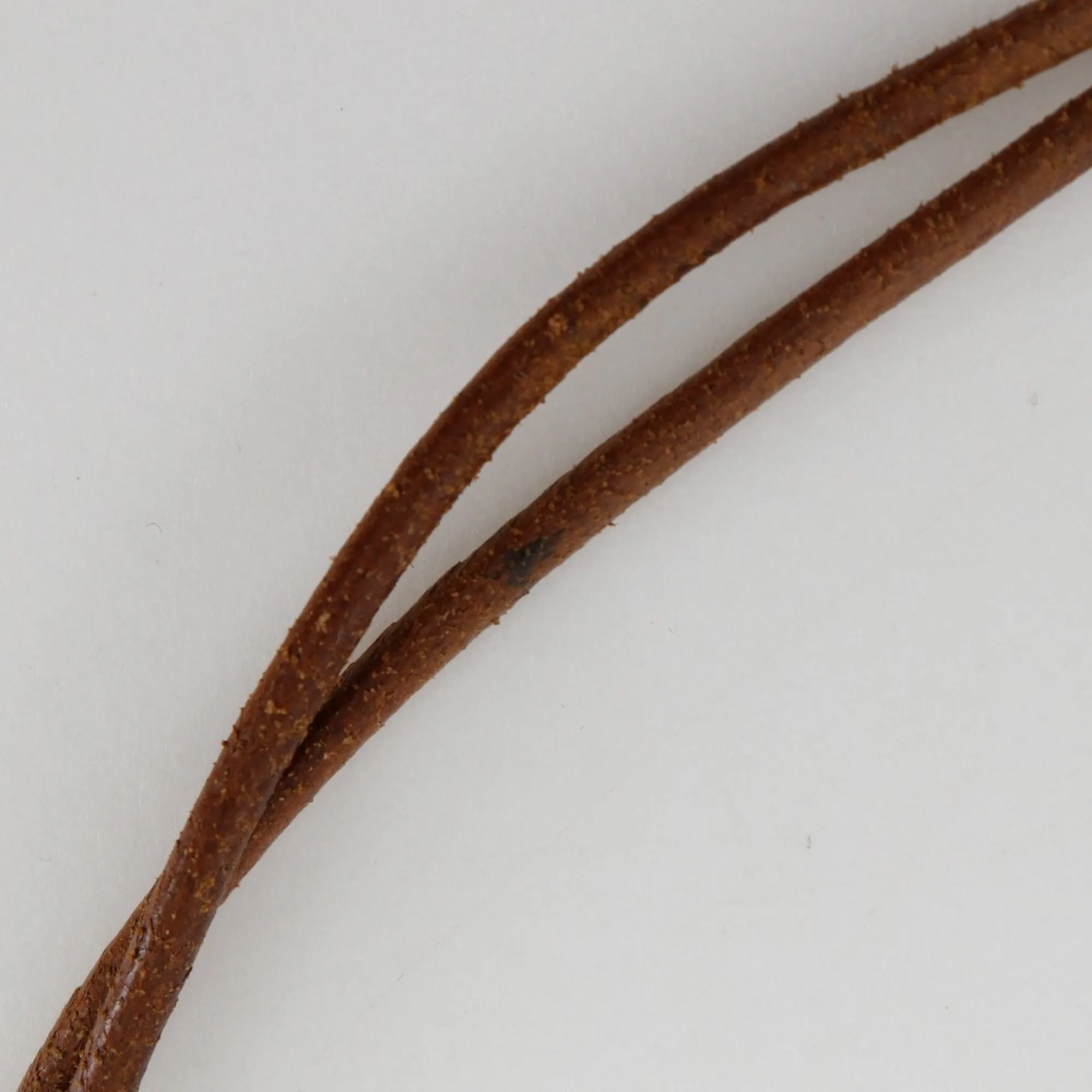 HERMES Brown Leather Bamboo Necklace