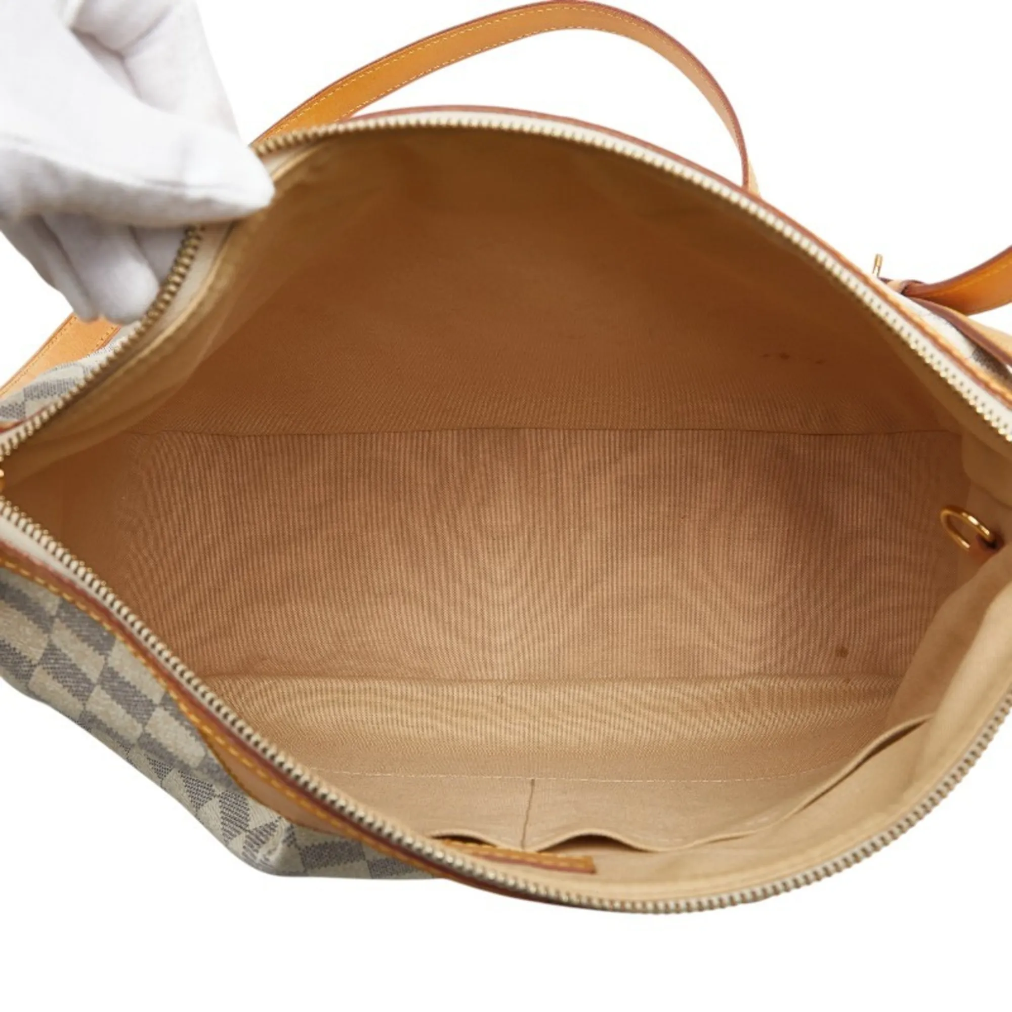 LOUIS VUITTON White Damier Leather Shoulder Bag