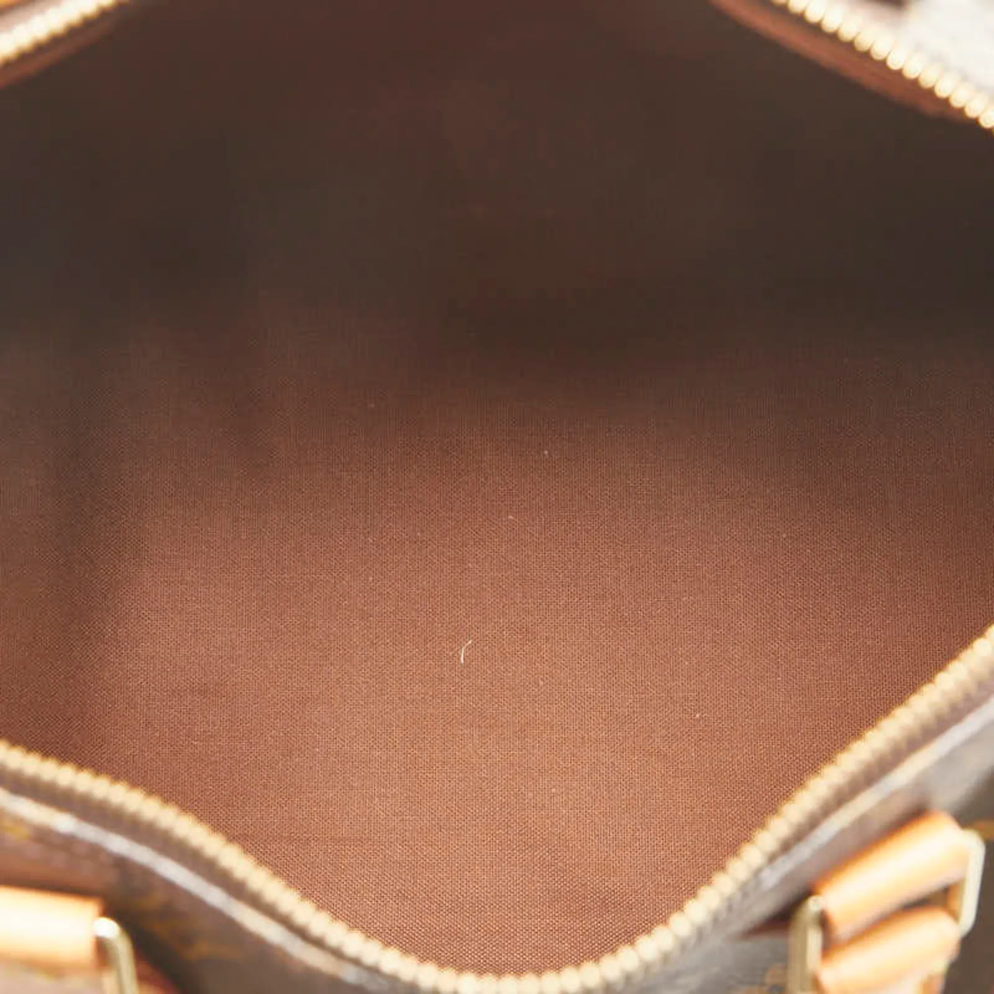 LOUIS VUITTON Brown Monogram Leather Speedy 30 Boston Bag