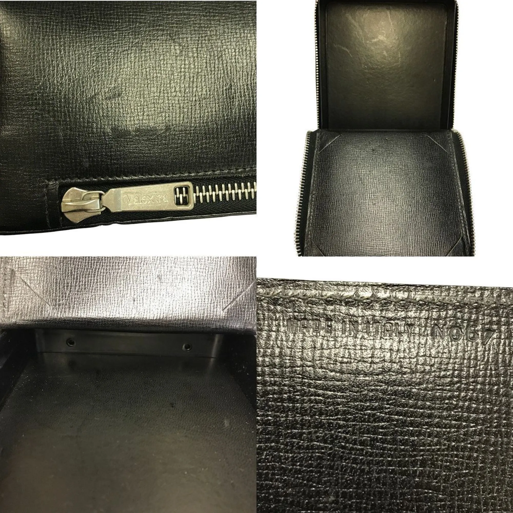 VALEXTRA Black Leather Pouch