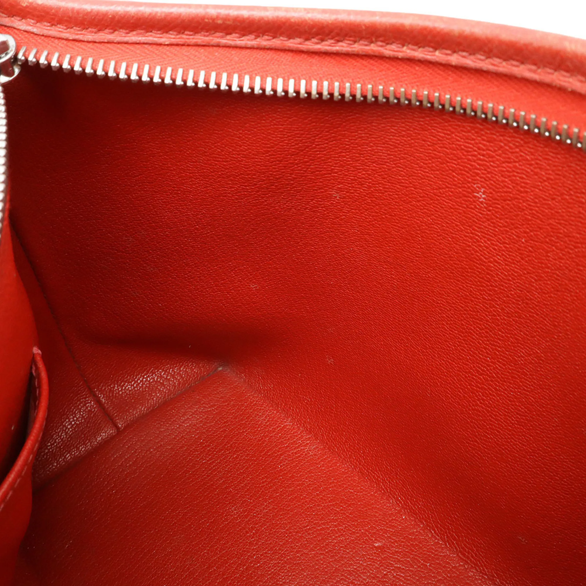 HERMES Red Leather Shoulder Bag