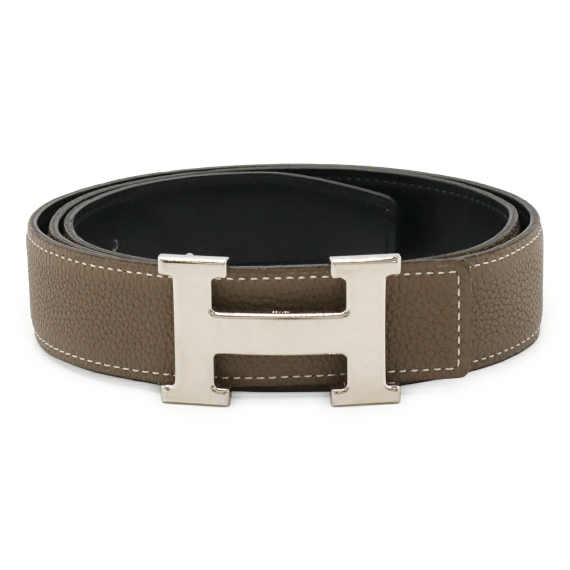 HERMES Black Leather Belt