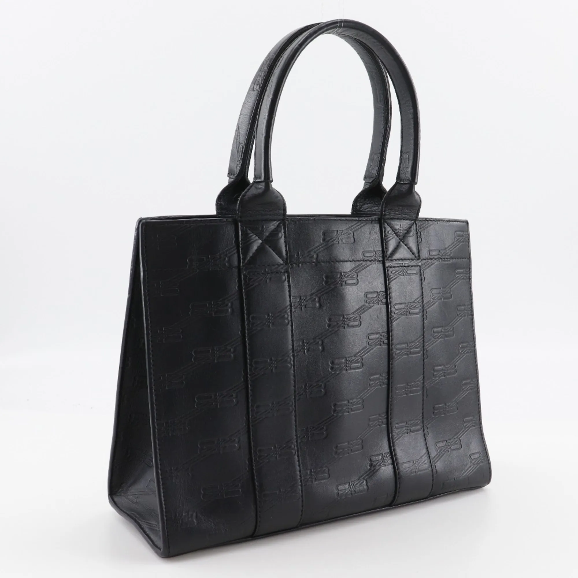 BALENCIAGA Black Monogram Leather Bag