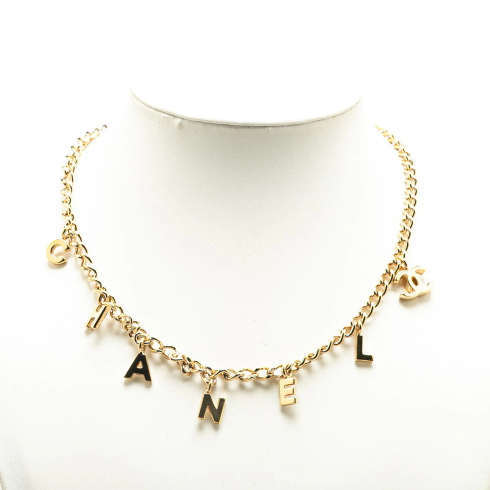 CHANEL Gold Logo Necklace