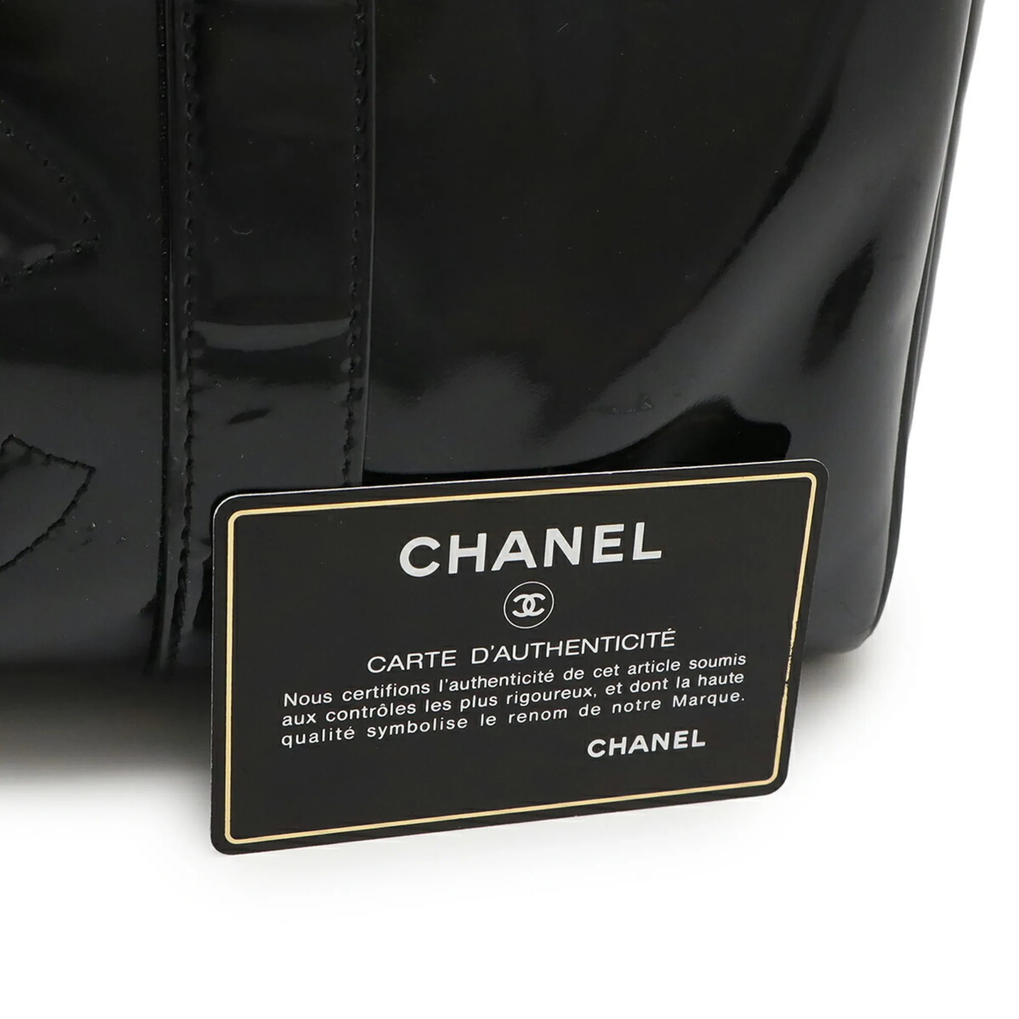 CHANEL Black Leather Logo Shoulder Bag