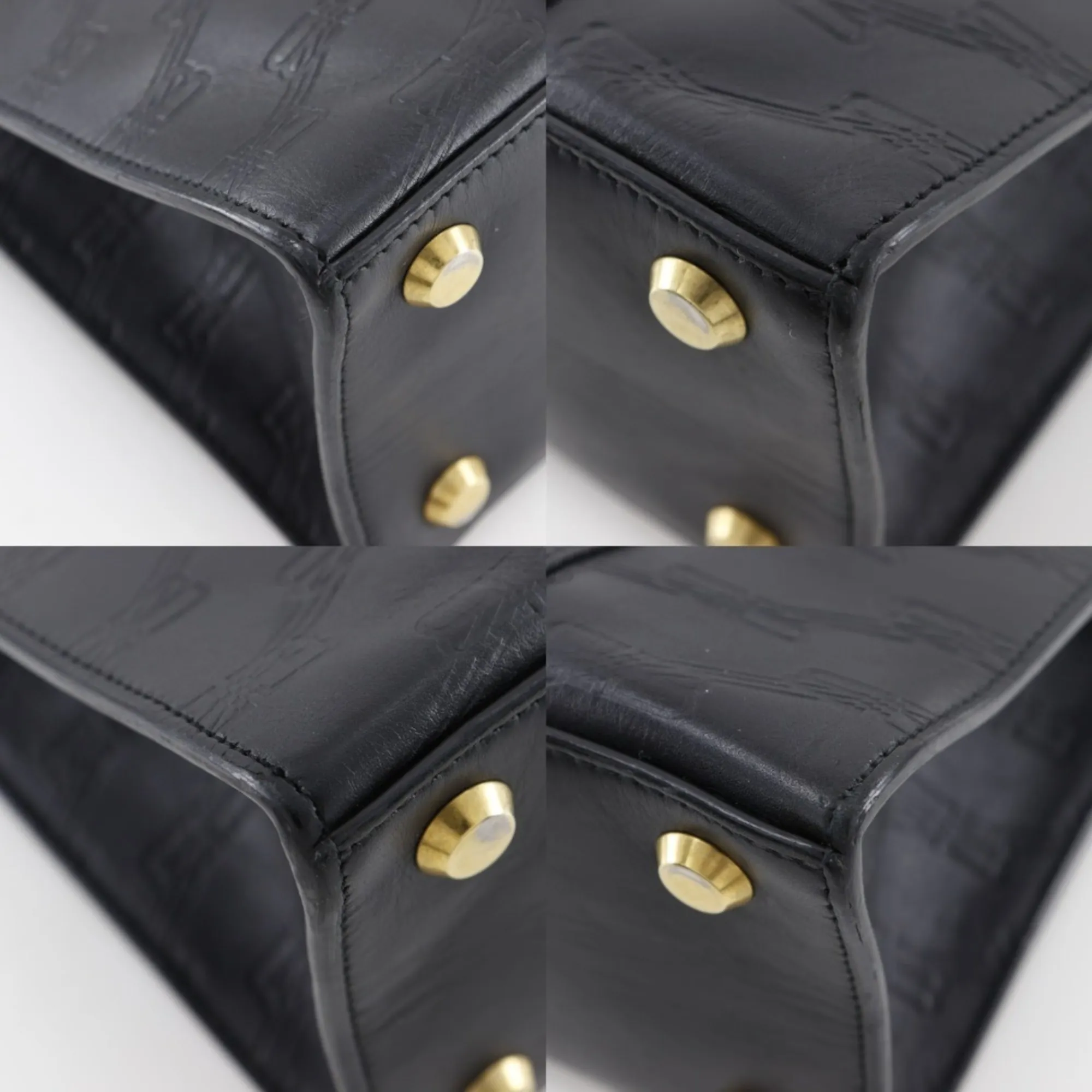 BALENCIAGA Black Monogram Leather Bag