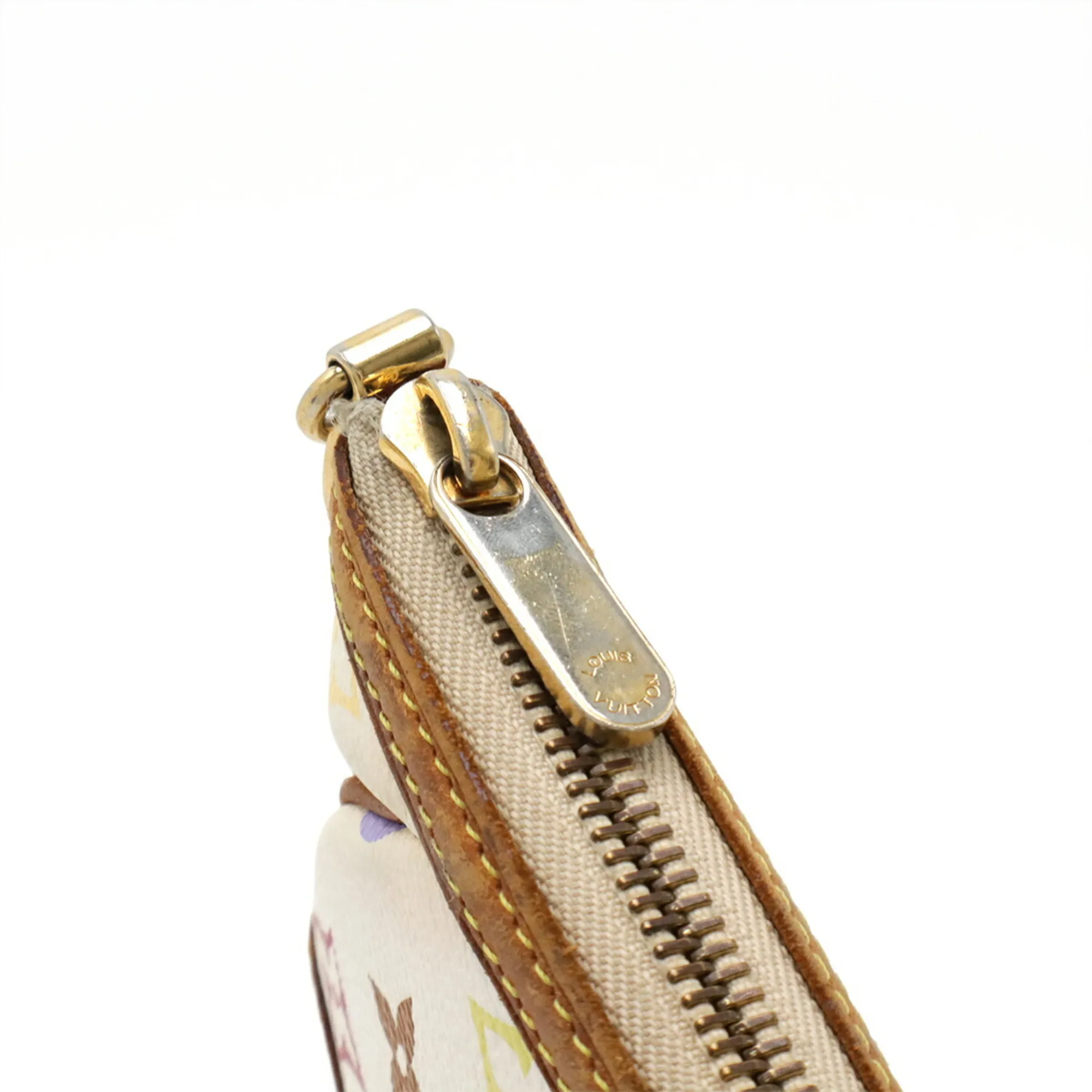 LOUIS VUITTON White Monogram Pouch
