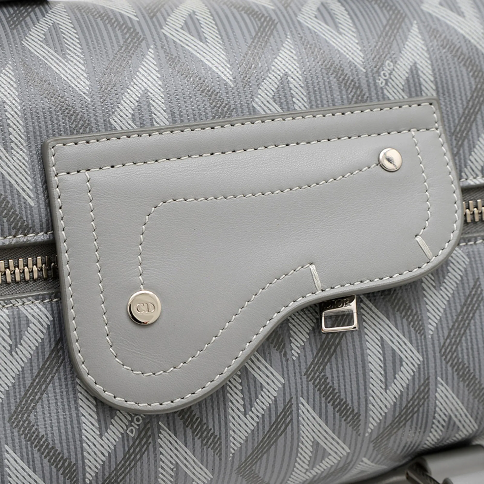 DIOR Gray Leather Shoulder Bag