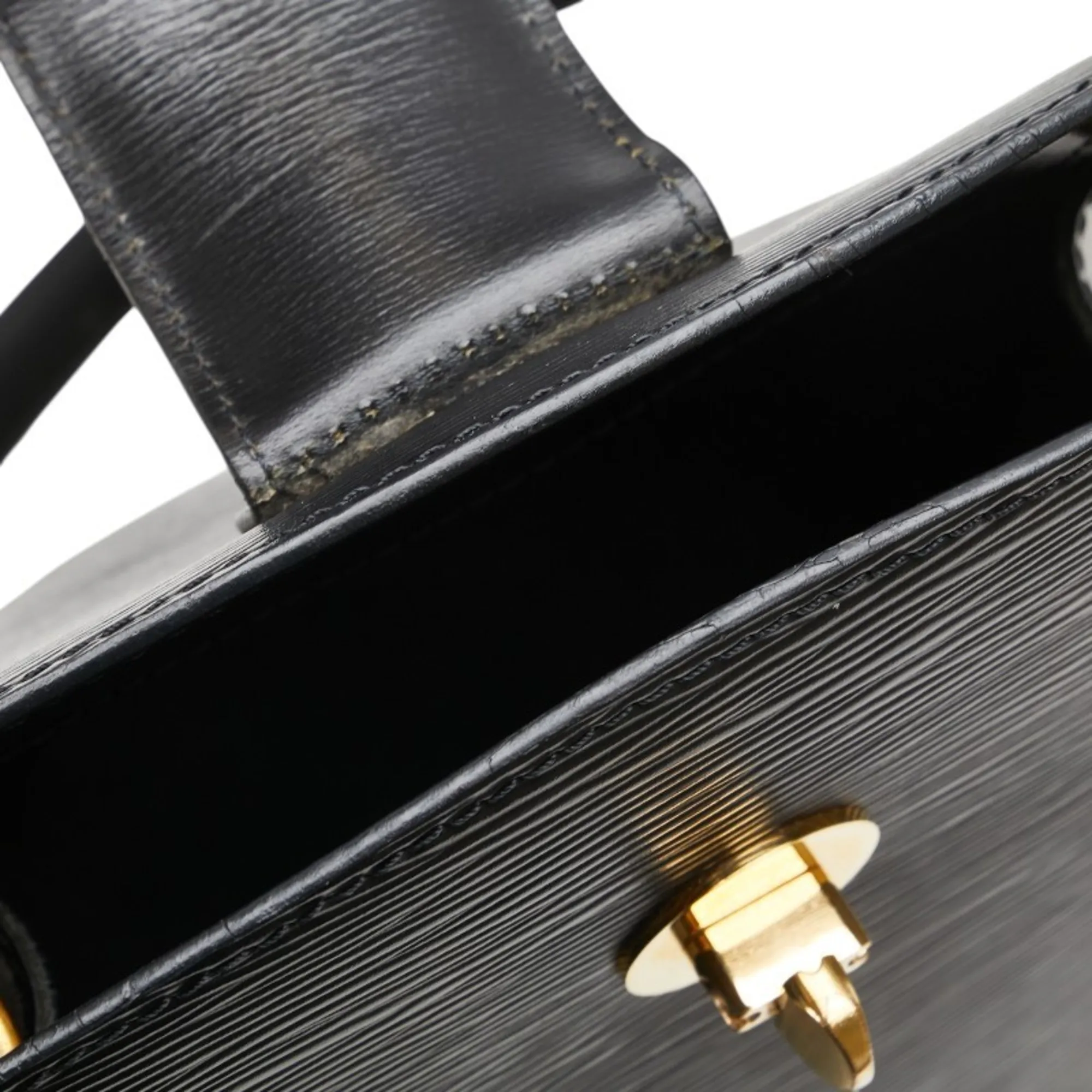 LOUIS VUITTON Black Leather Shoulder Bag