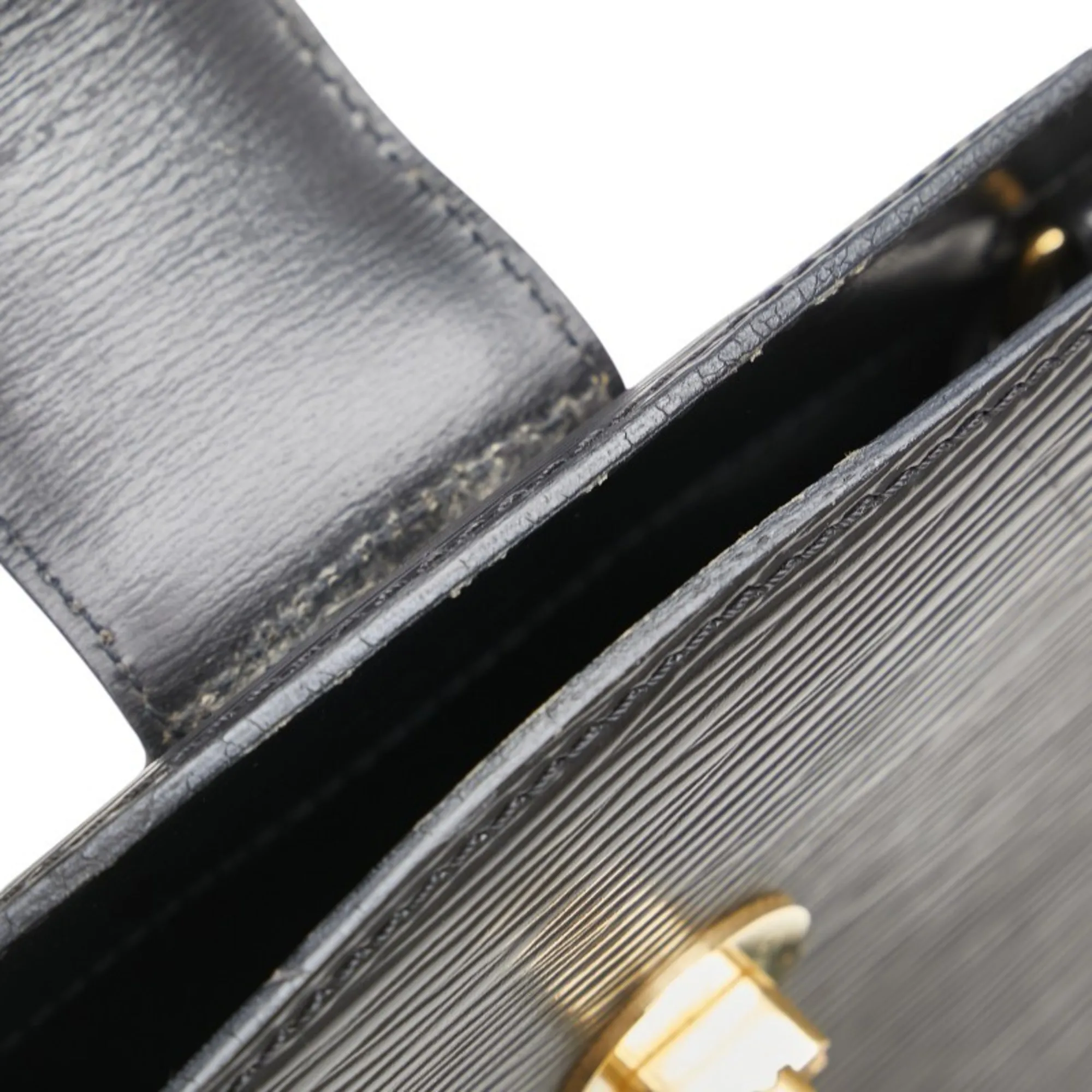 LOUIS VUITTON Black Leather Shoulder Bag