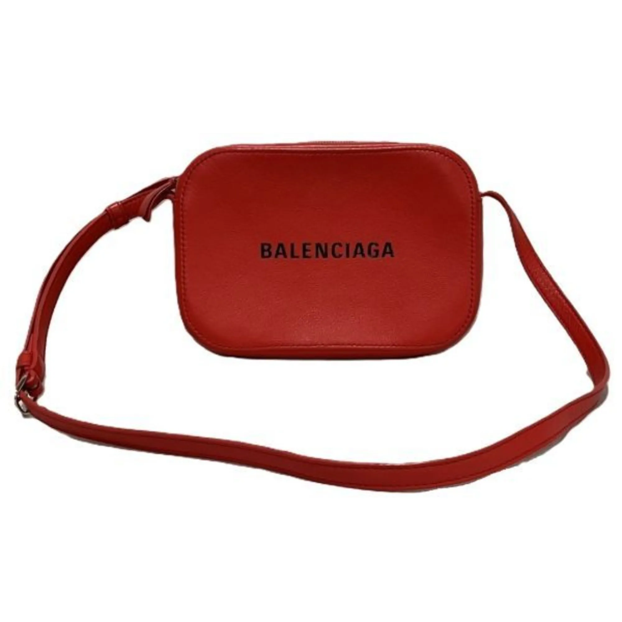 BALENCIAGA Red Leather Shoulder Bag