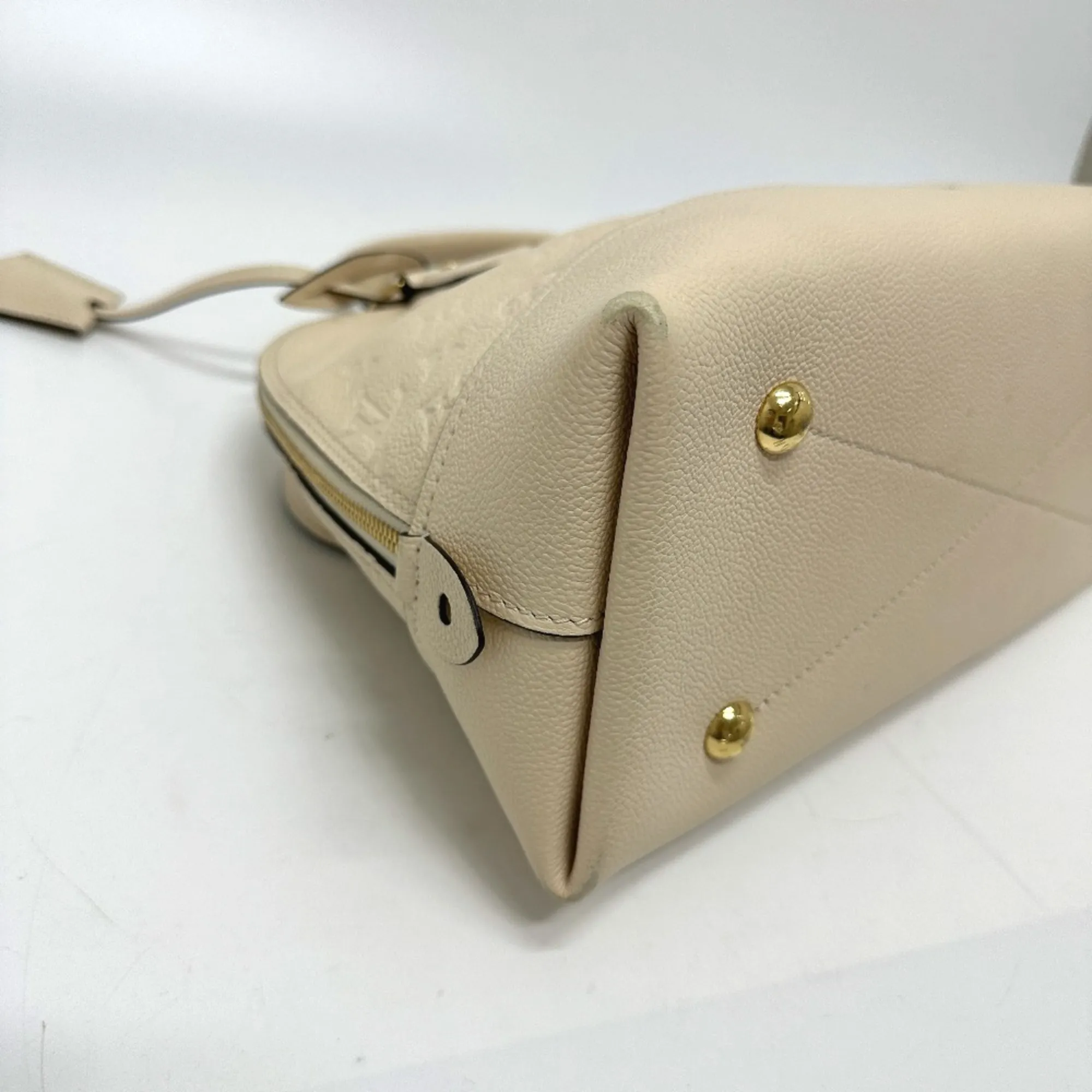LOUIS VUITTON Cream Monogram Leather Alma Bag