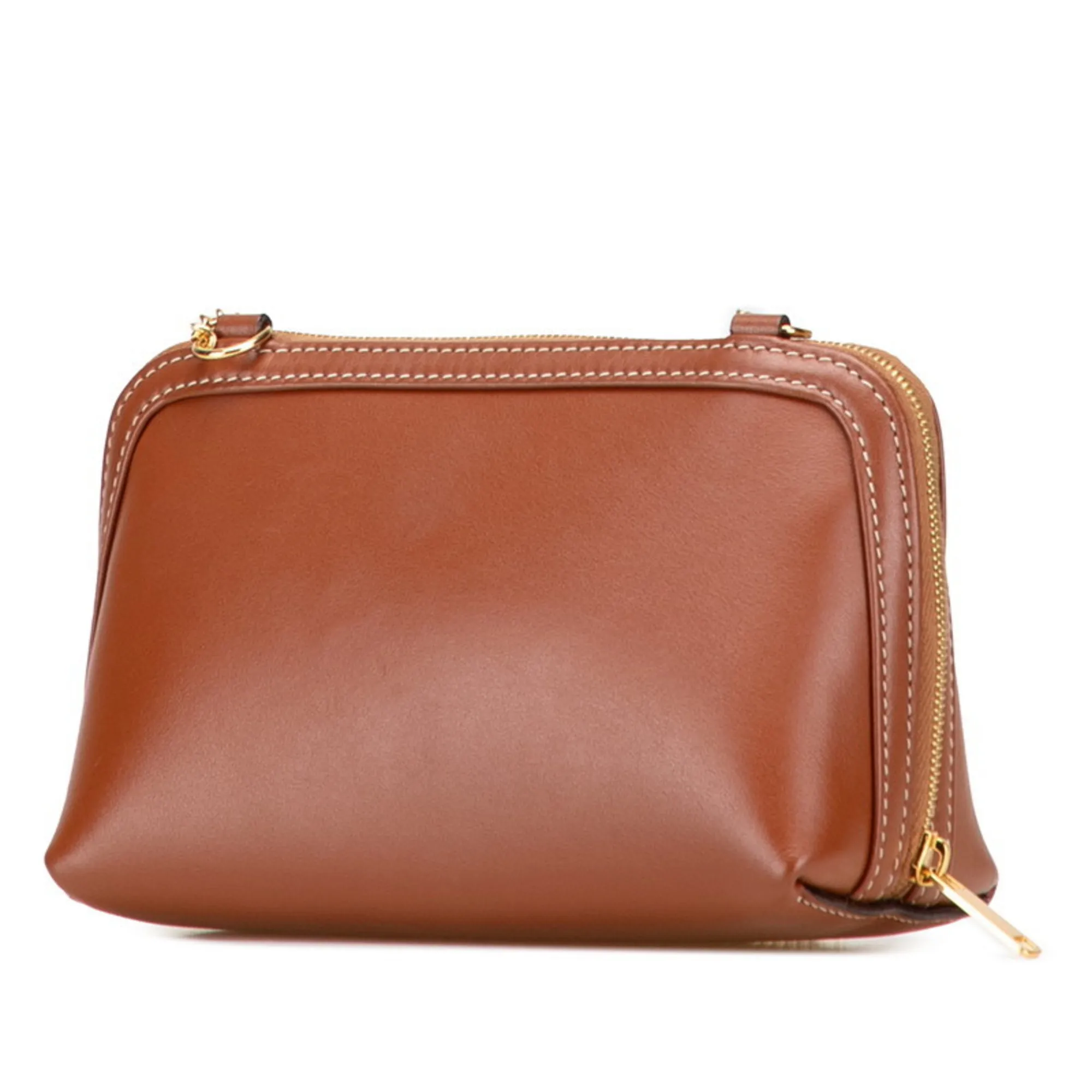 CELINE Brown Leather Shoulder Bag