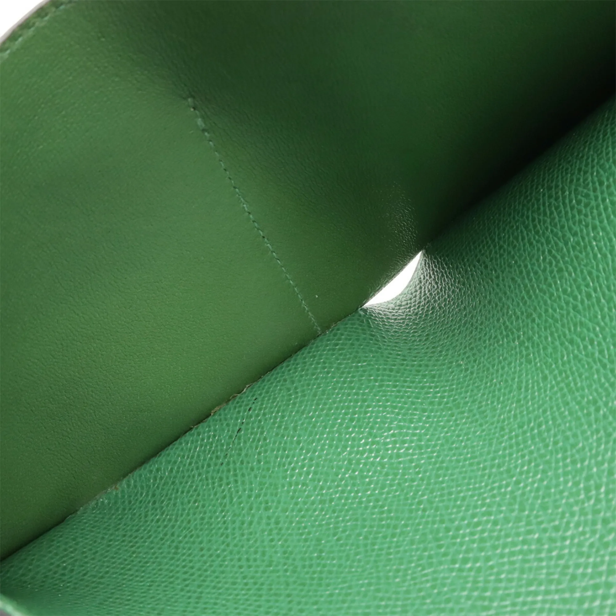 HERMES Green Leather Bamboo Wallet