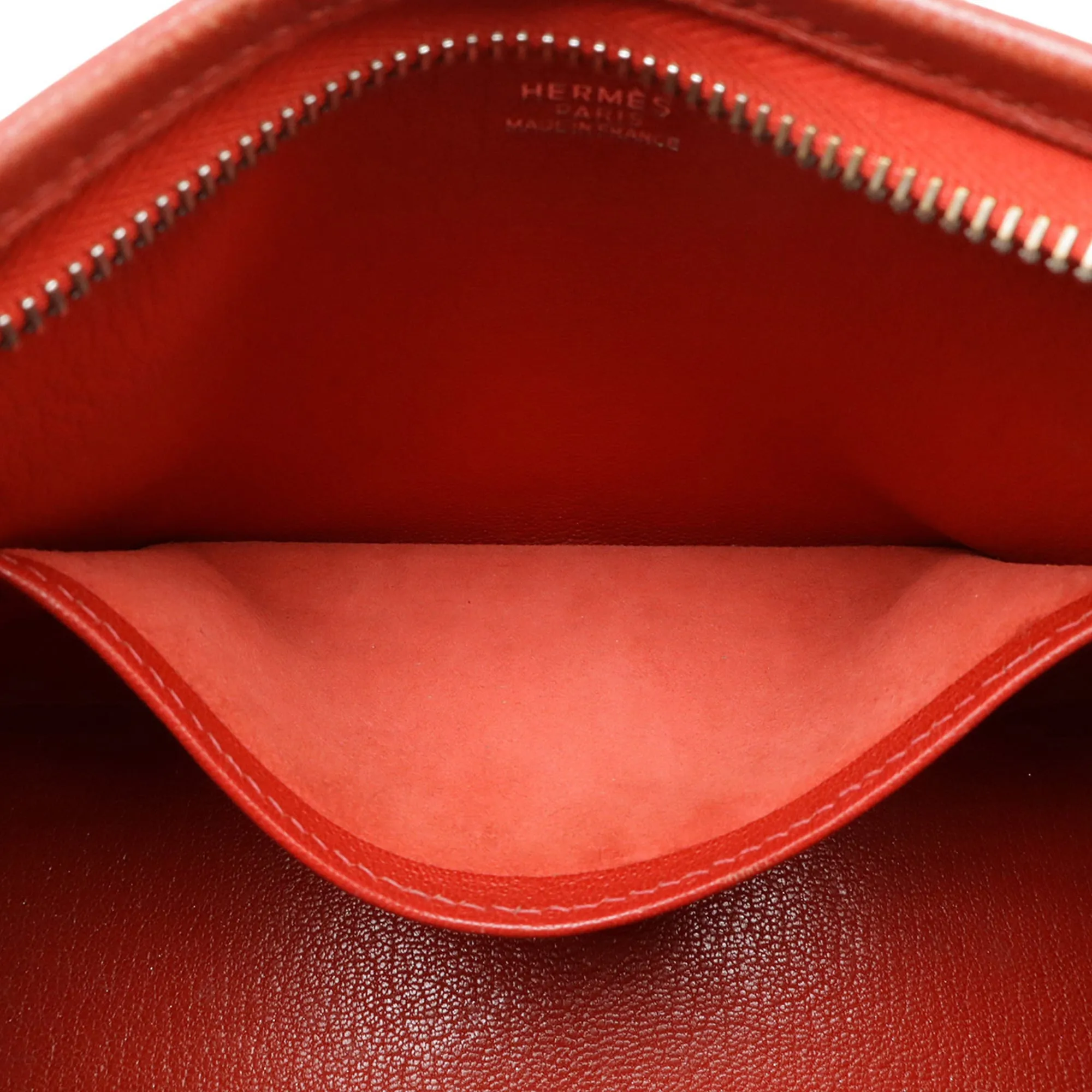 HERMES Red Leather Shoulder Bag