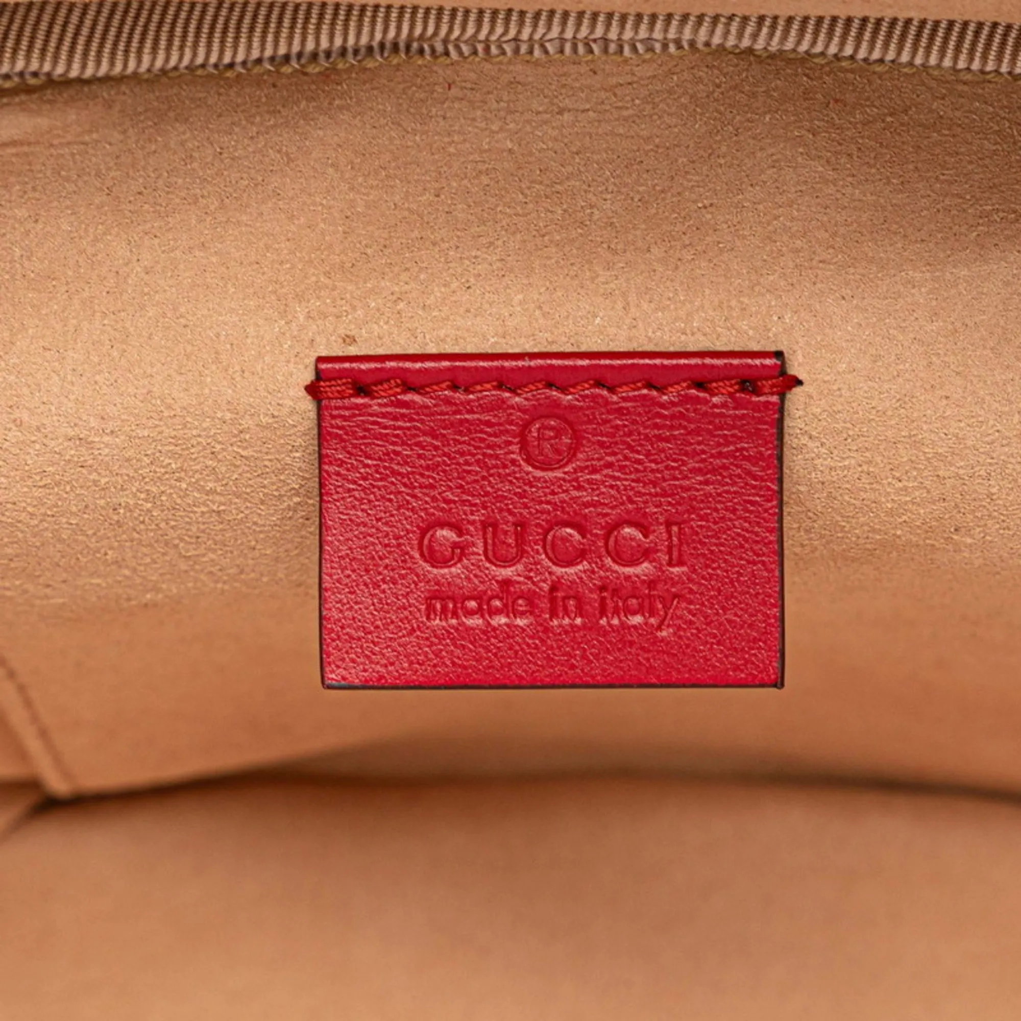 GUCCI Red Leather GG Marmont Backpack