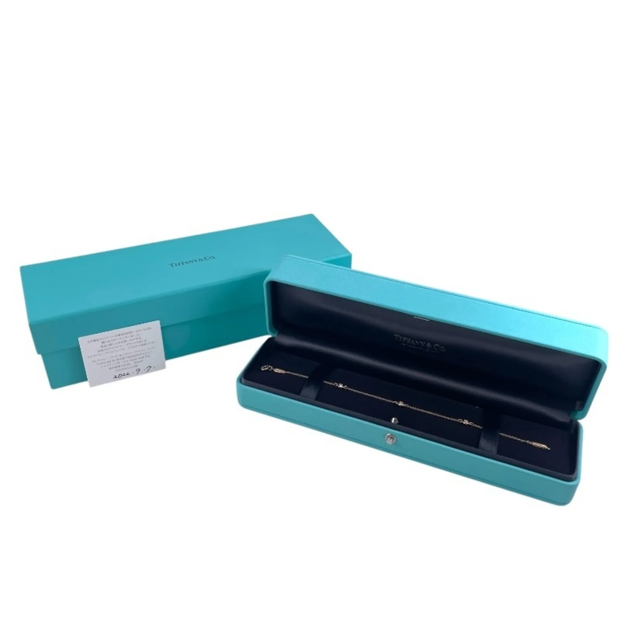 TIFFANY & CO. 18k Gold Diamond Charm Bracelet