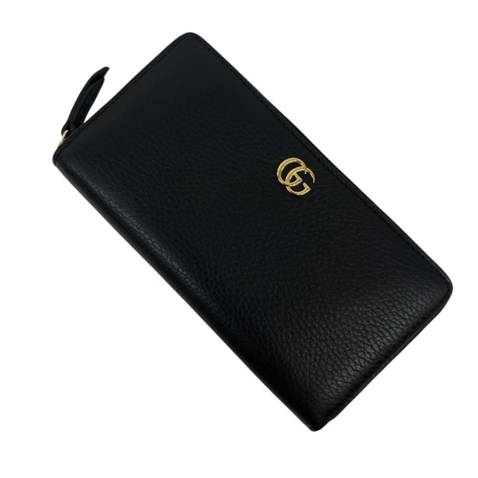 GUCCI Black Leather GG Marmont Wallet