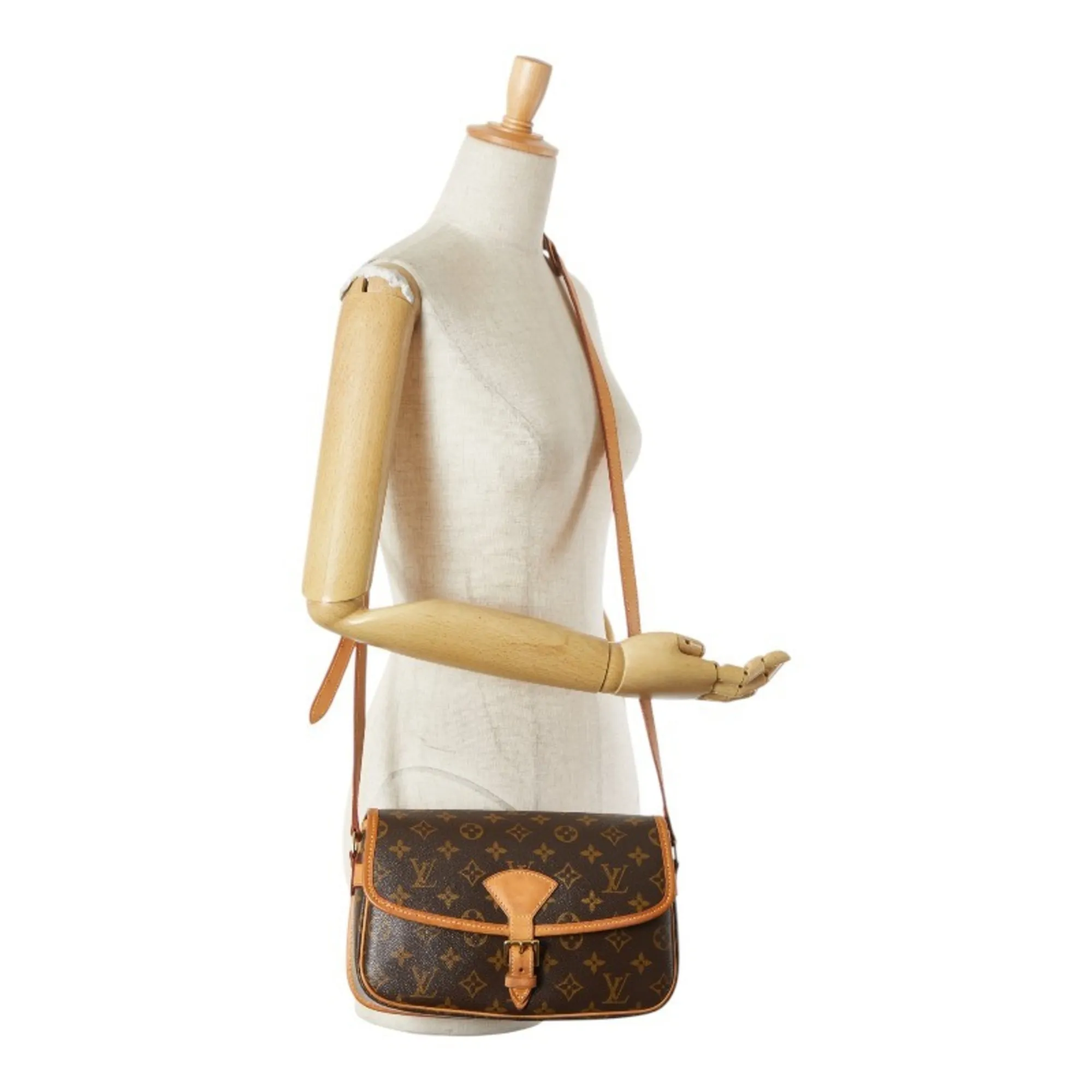 LOUIS VUITTON Brown Monogram Leather Shoulder Bag