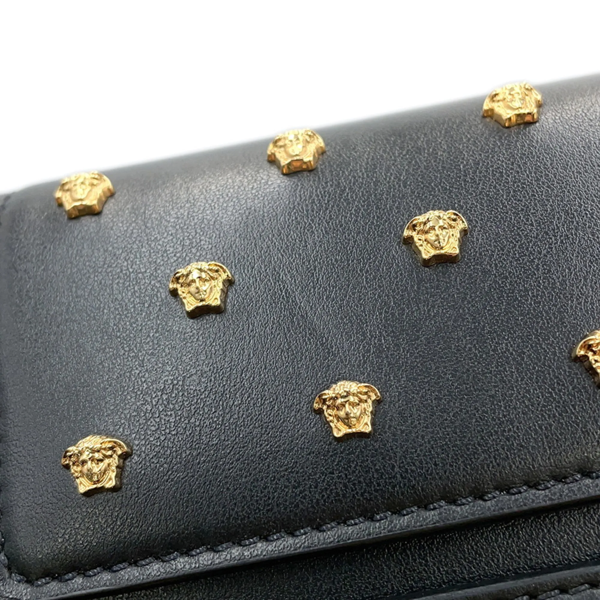 VERSACE Black Leather Shoulder Bag