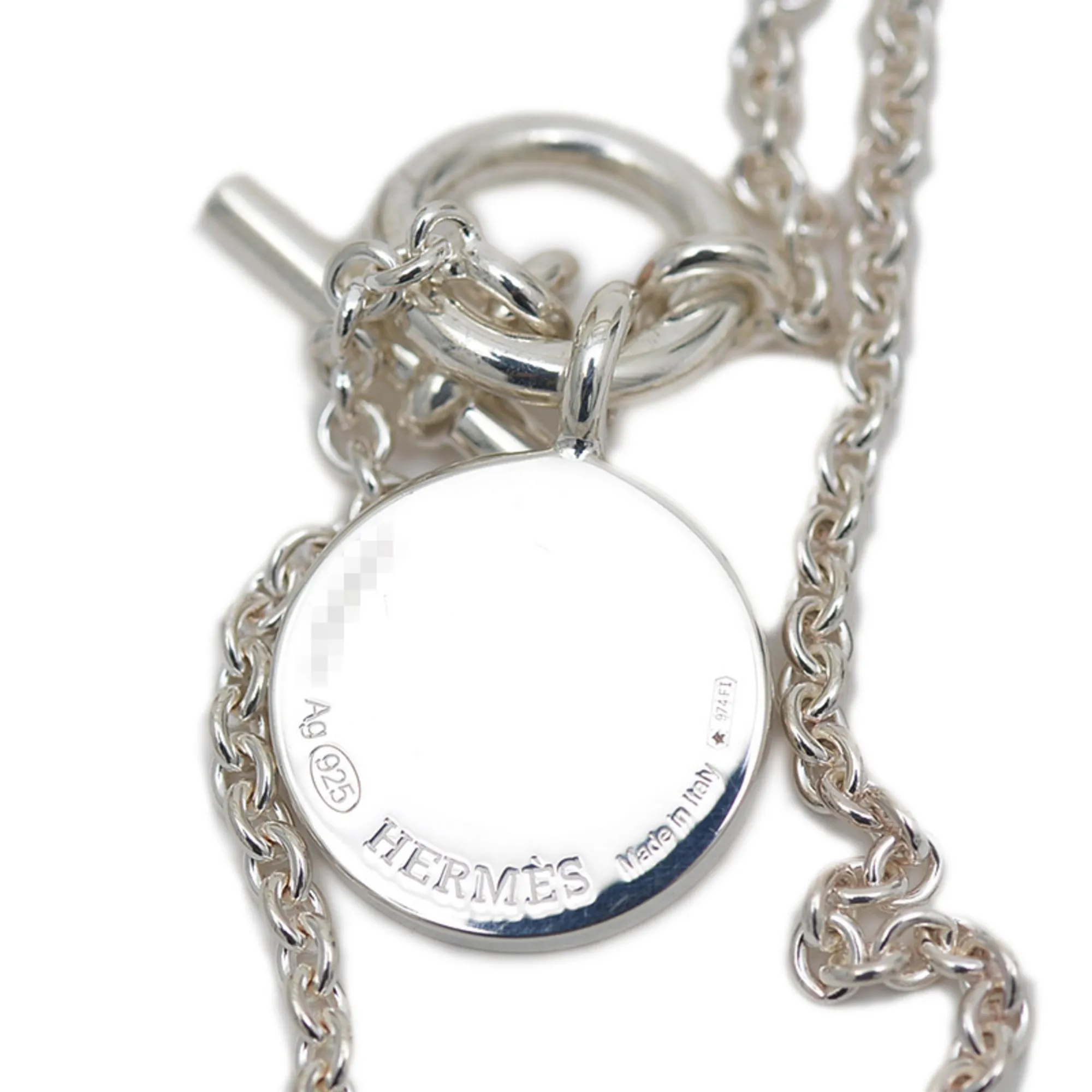HERMES Silver Necklace