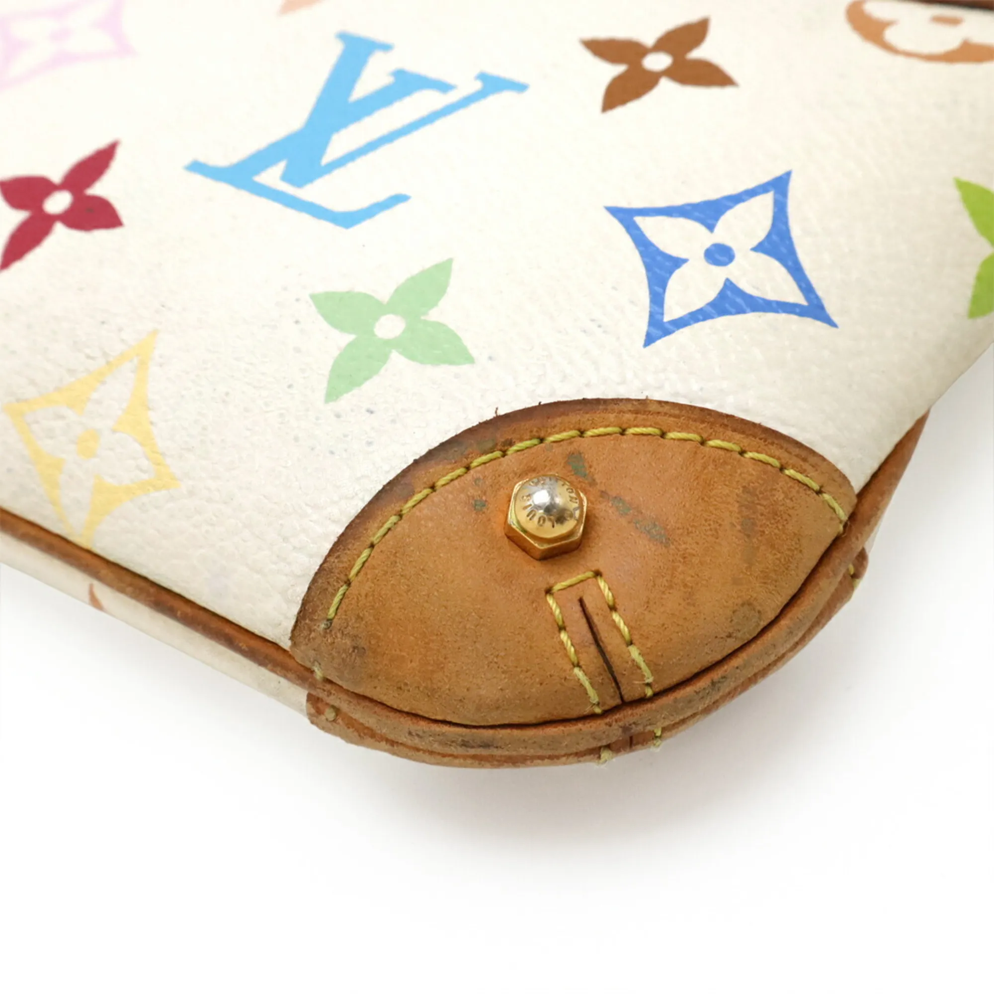 LOUIS VUITTON White Monogram Pouch