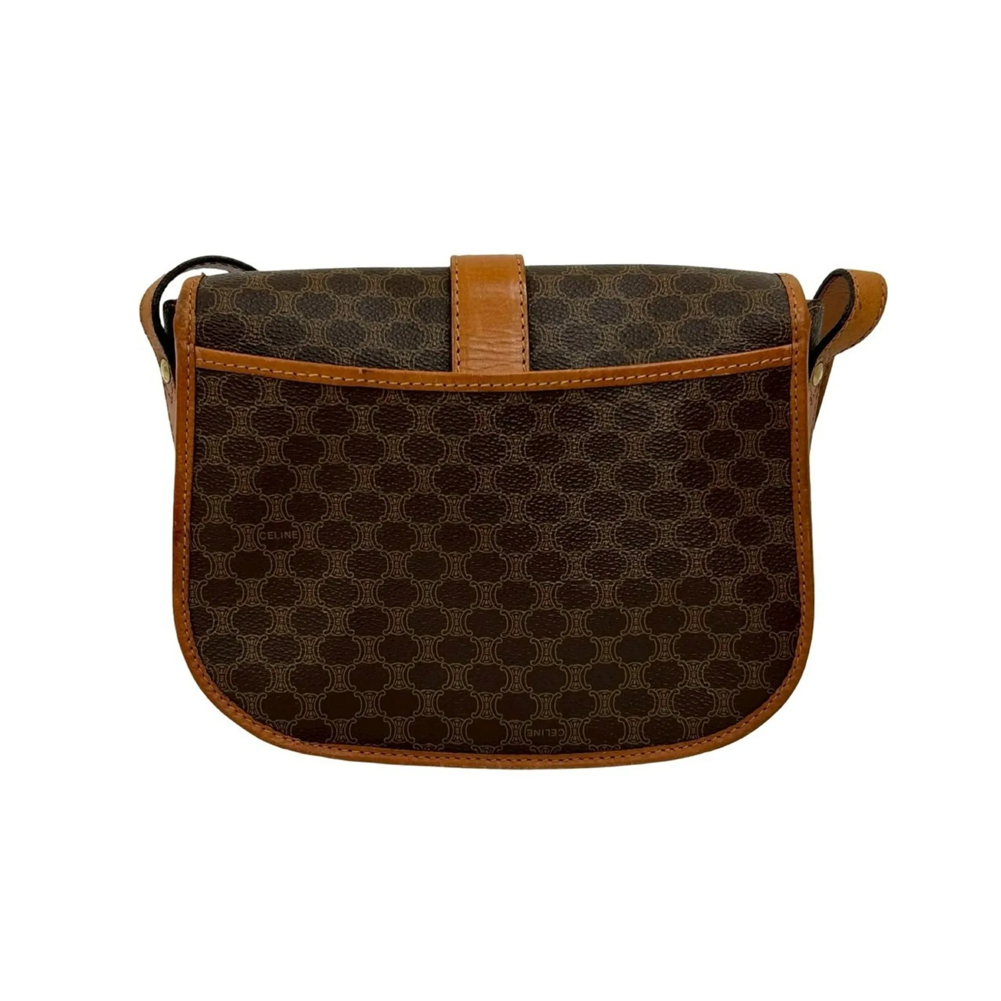 CELINE Brown Leather Shoulder Bag