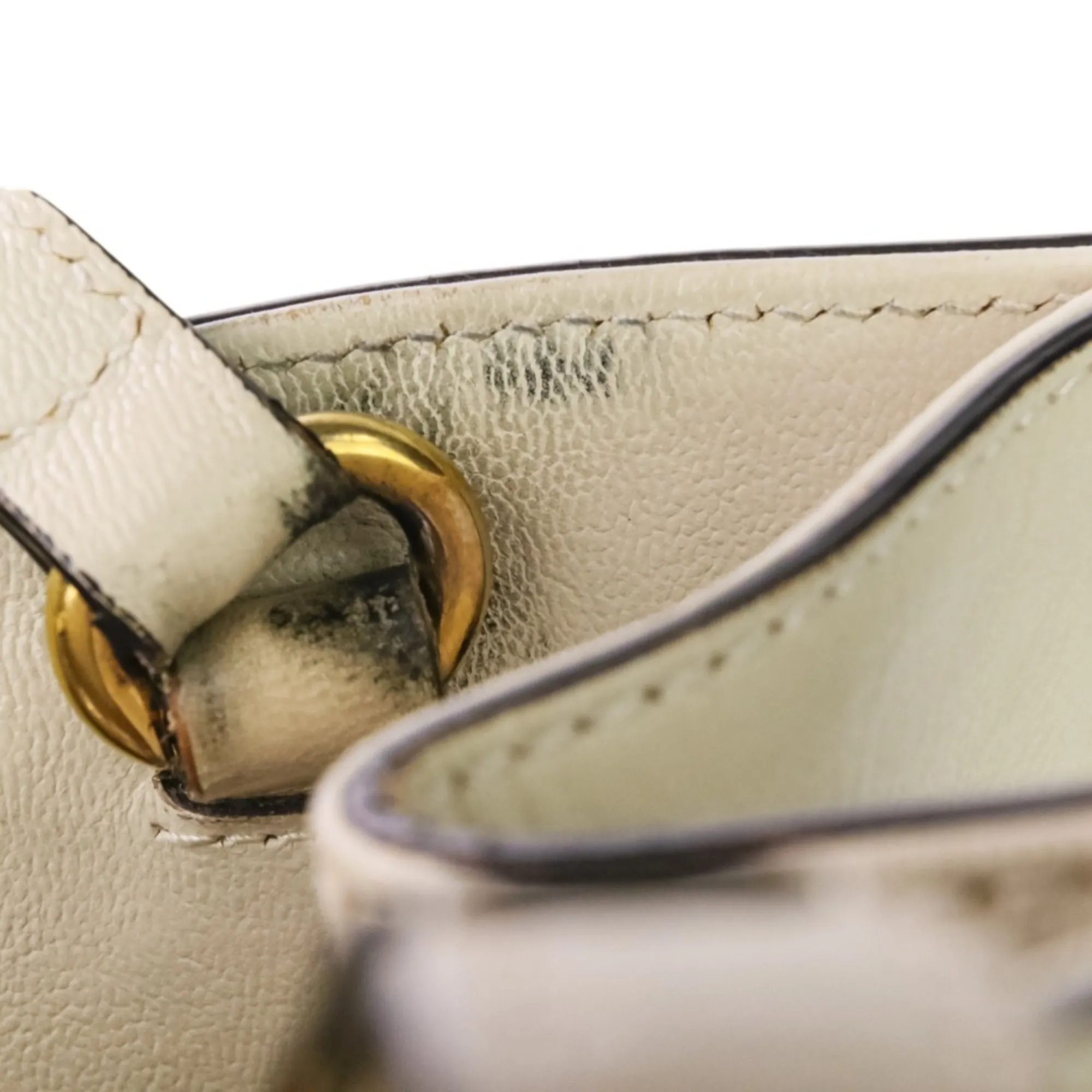 GUCCI White Leather Horsebit Tote Bag