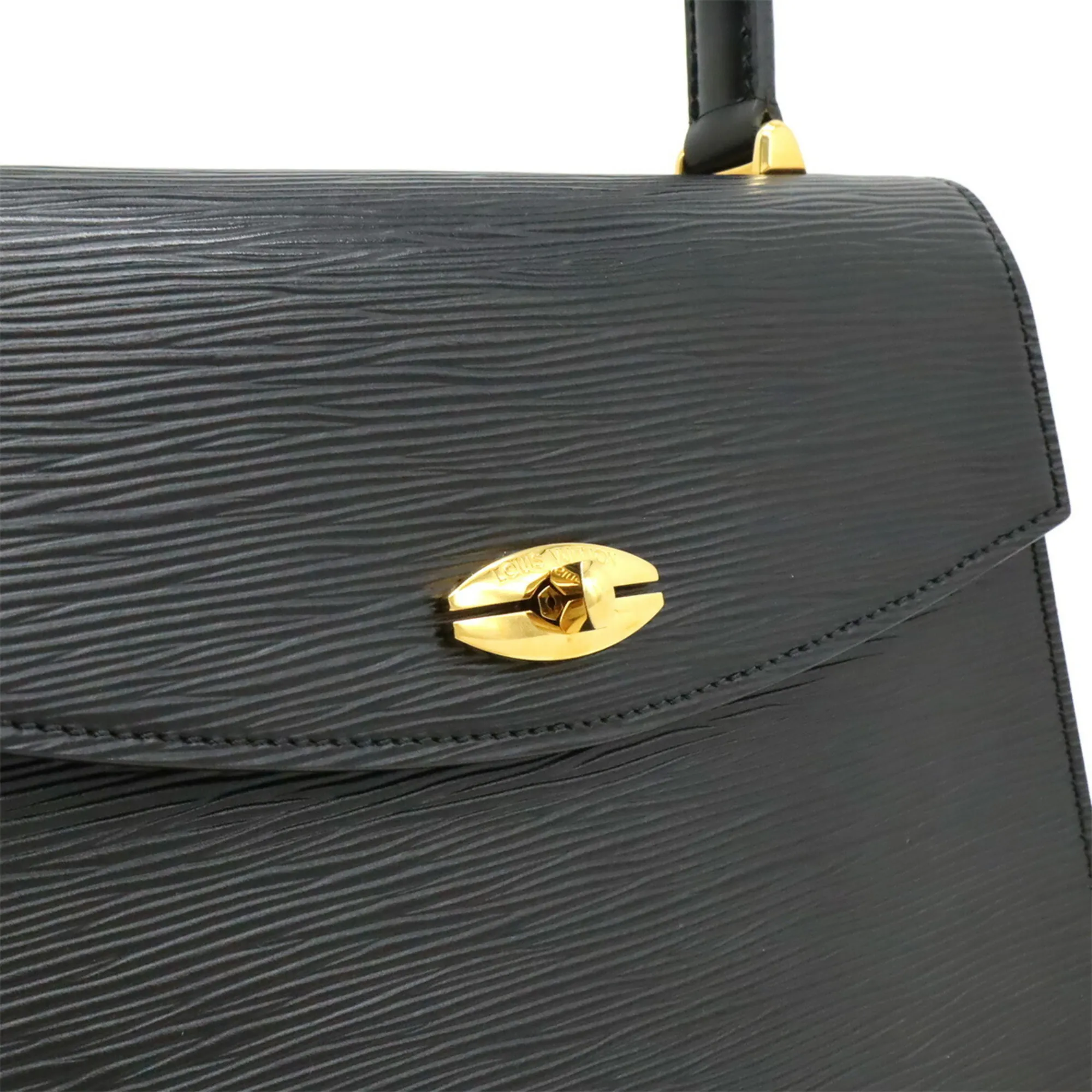 LOUIS VUITTON Black Leather Bag