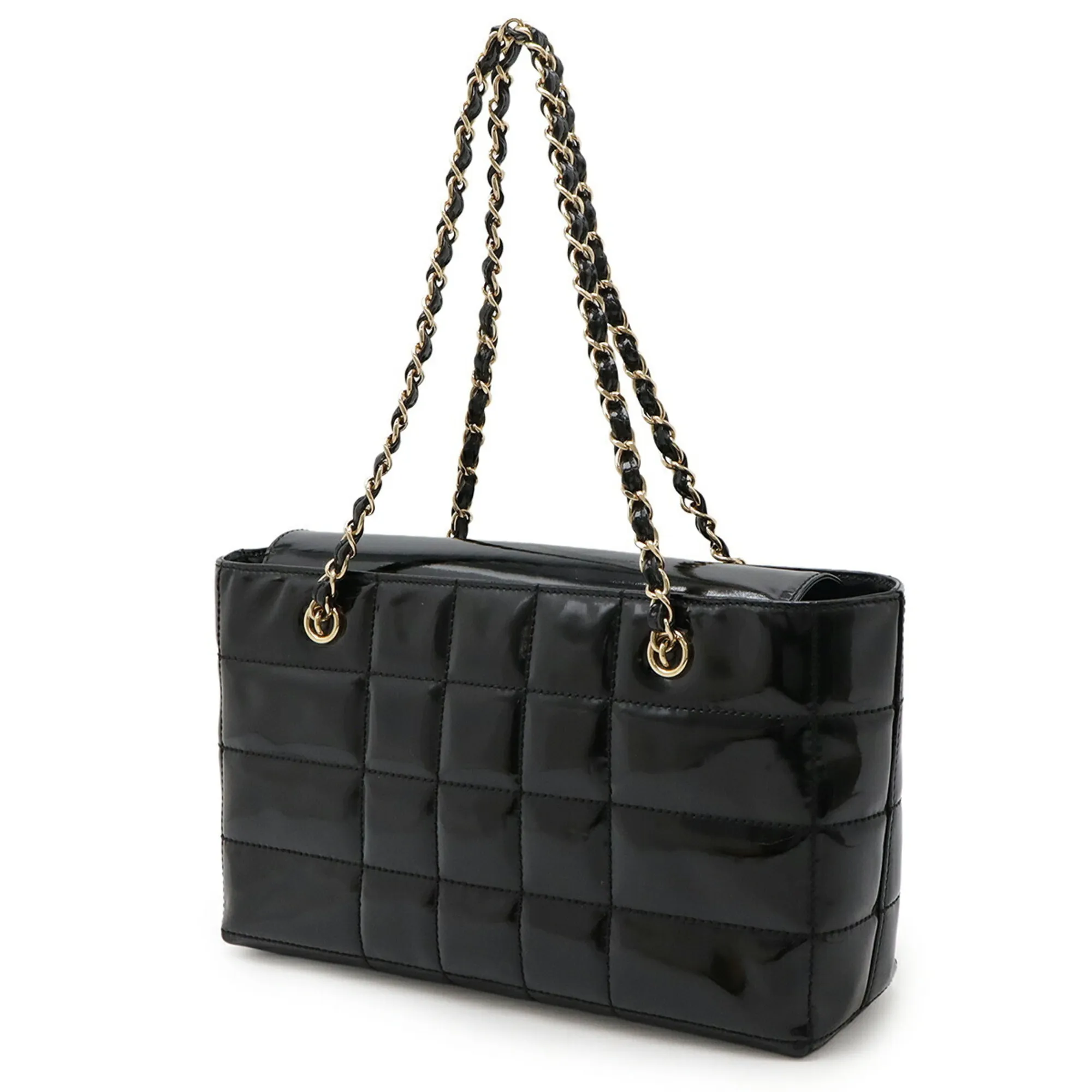 CHANEL Black Leather Logo Shoulder Bag