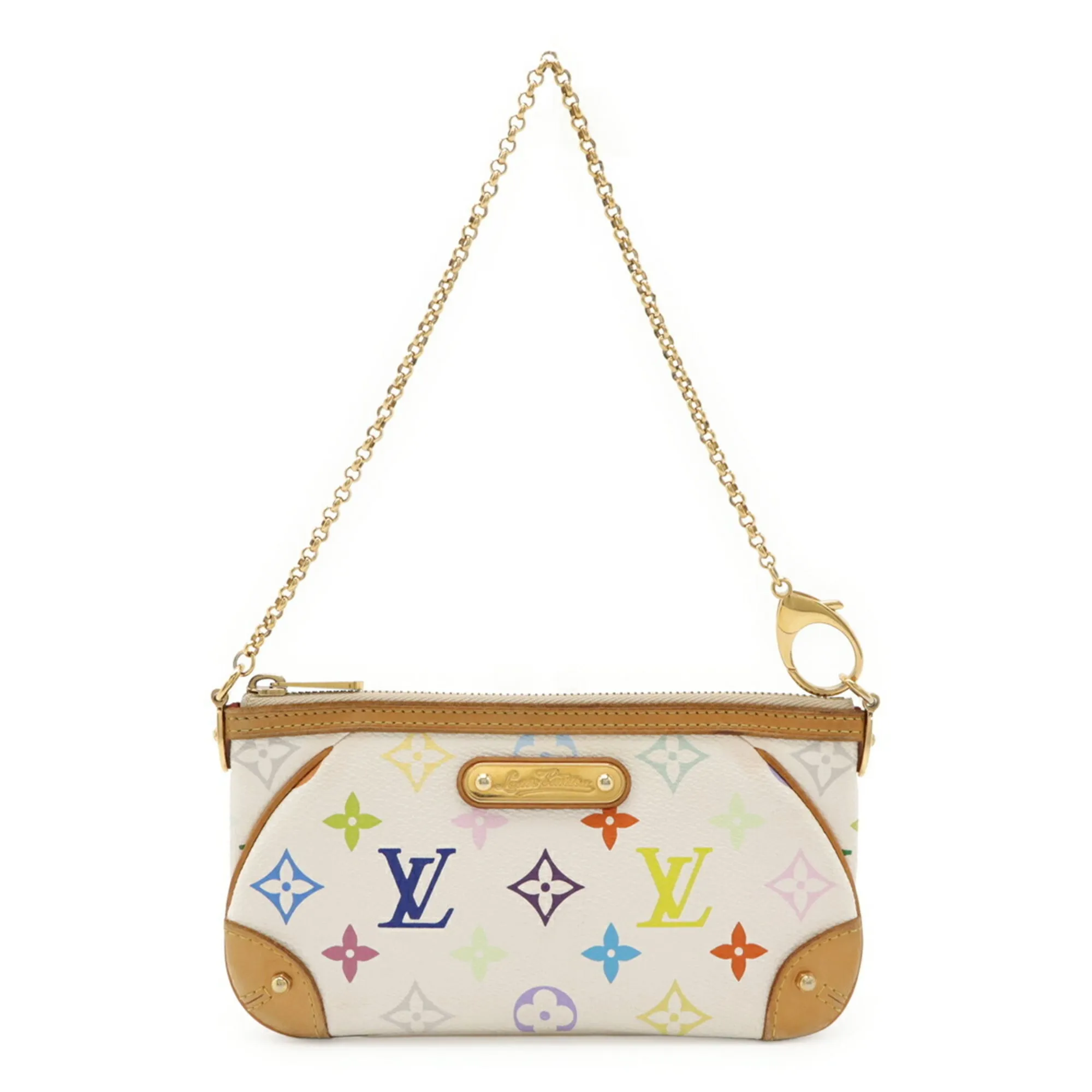 LOUIS VUITTON White Monogram Pouch