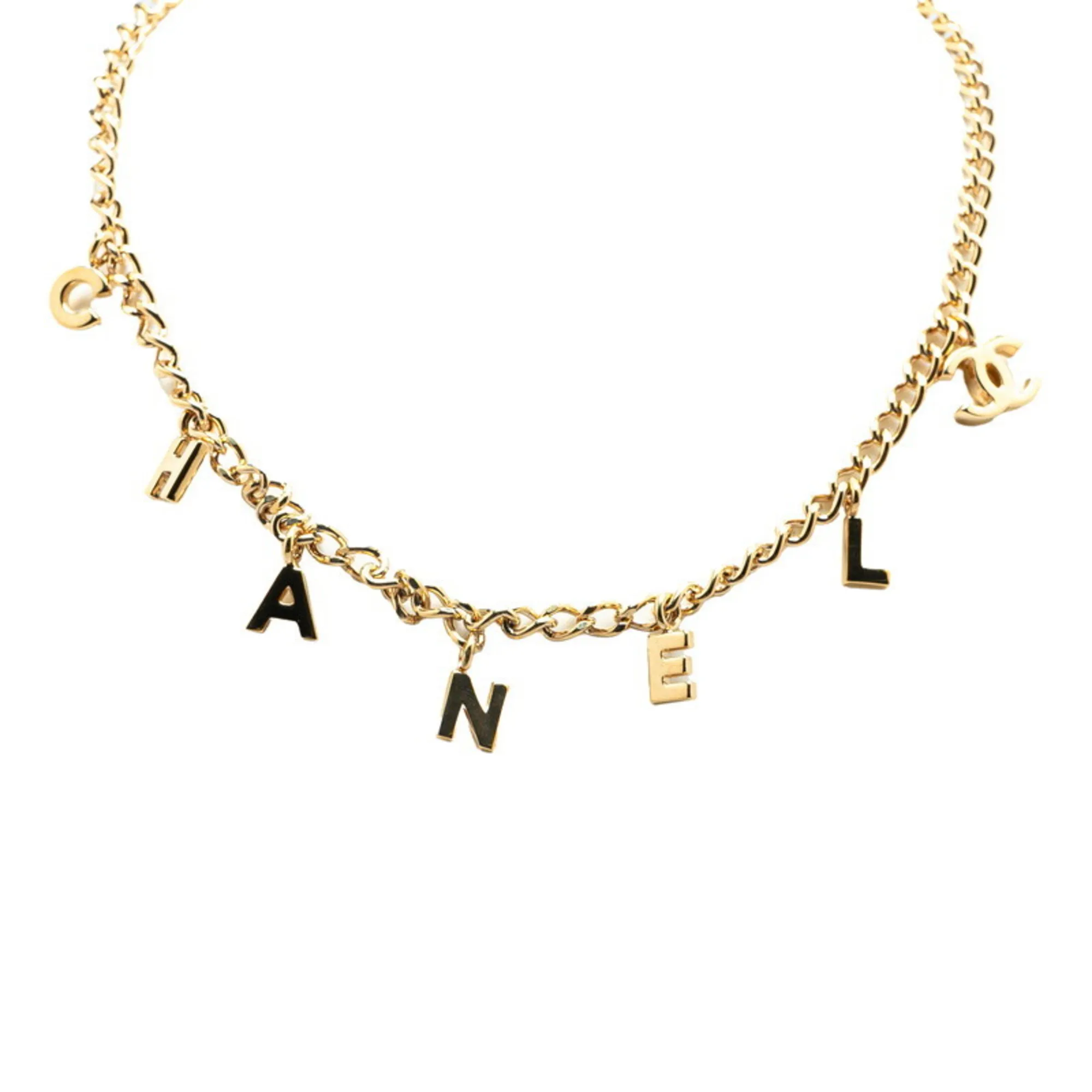 CHANEL Gold Logo Necklace
