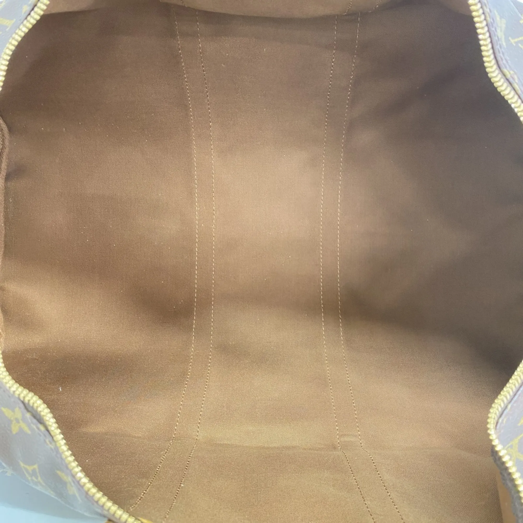 LOUIS VUITTON Brown Monogram Keepall Bandouliere 55 Boston Bag