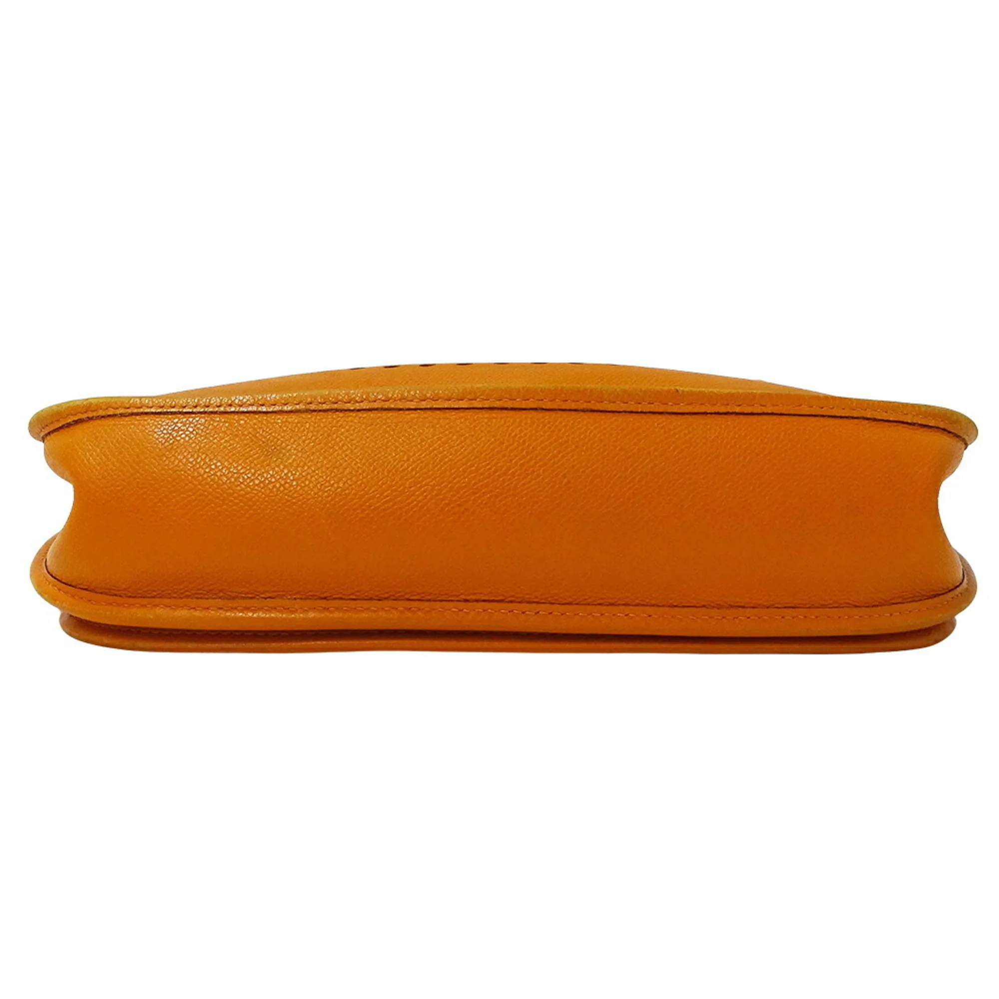 HERMES Orange Leather Shoulder Bag