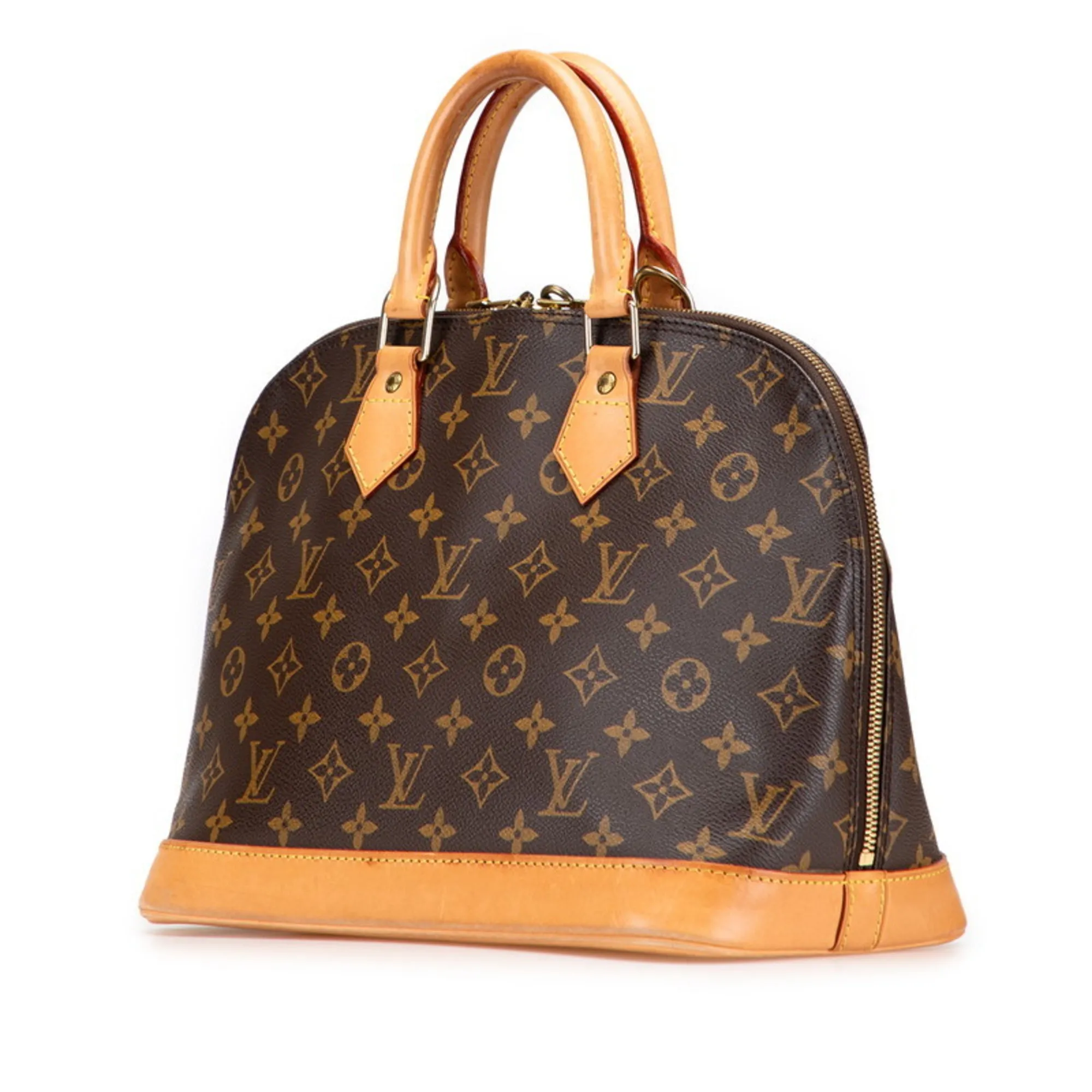 LOUIS VUITTON Brown Monogram Leather Alma Bag
