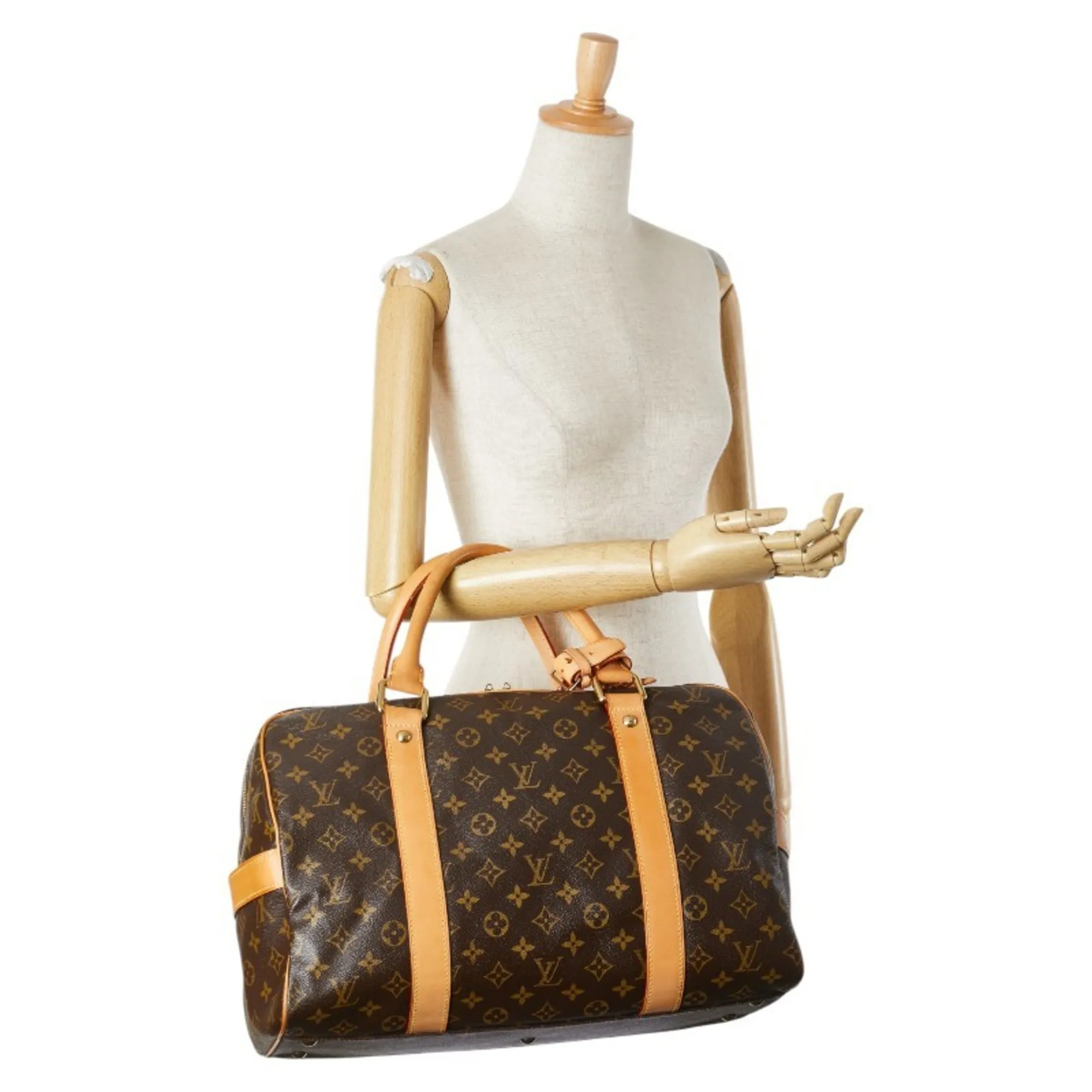 LOUIS VUITTON Brown Monogram Leather Boston Bag