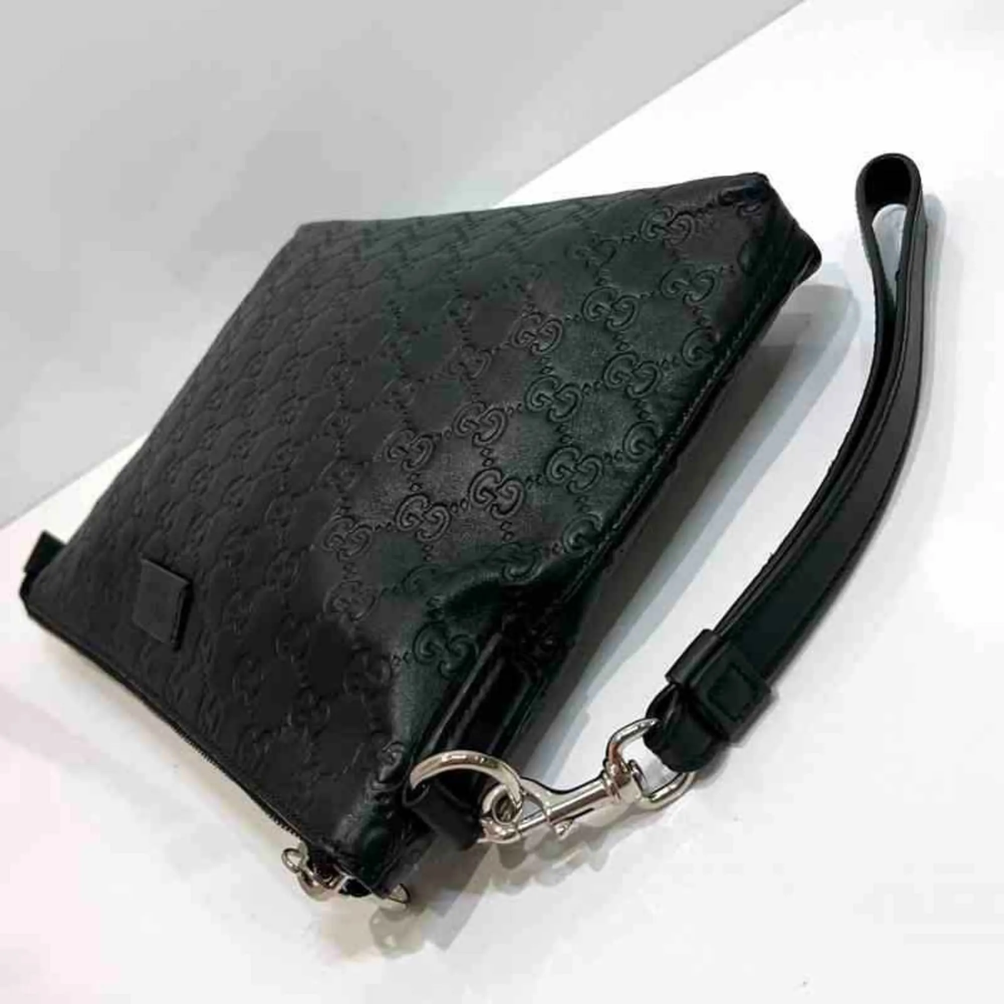 GUCCI Black Leather Clutch Bag