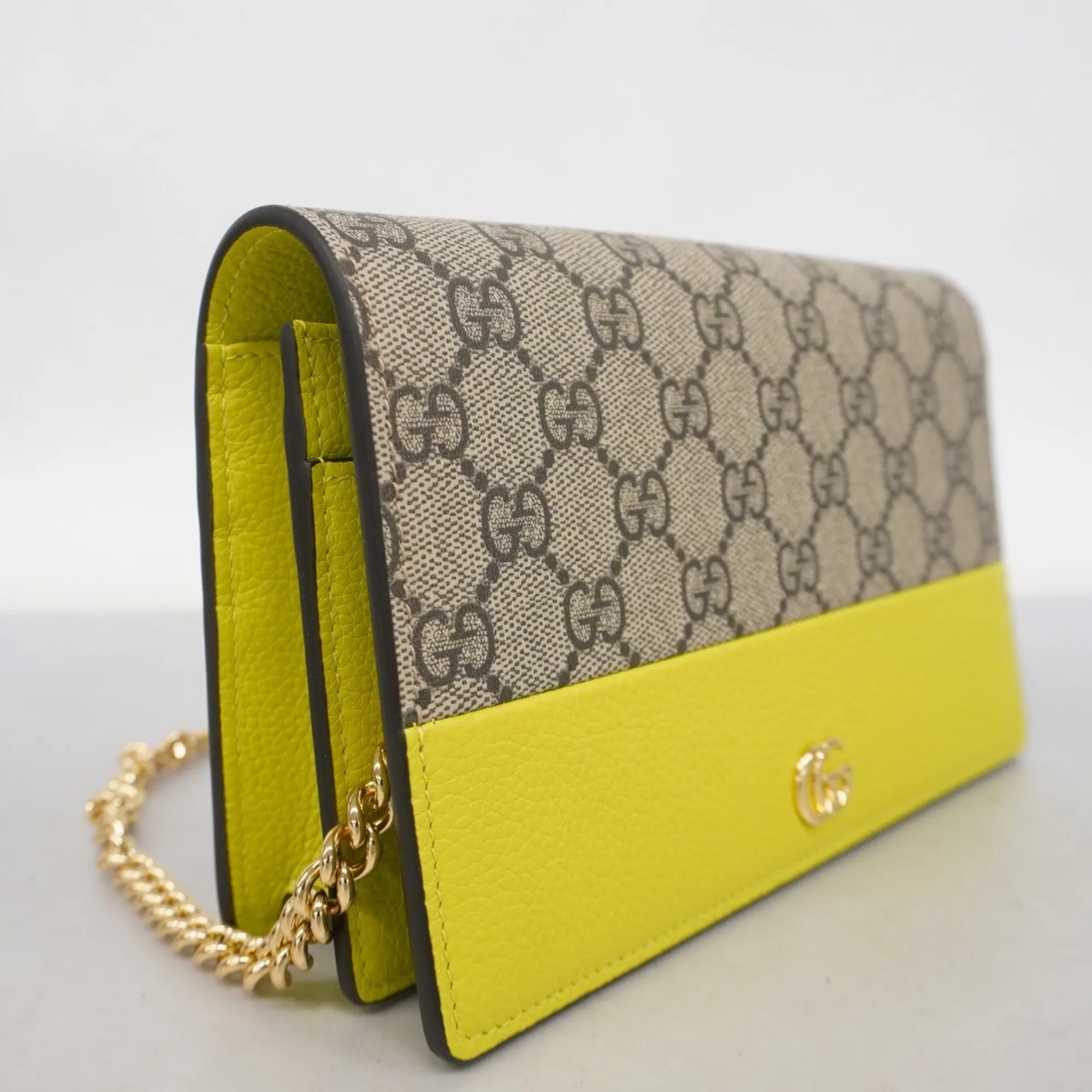 GUCCI Brown Leather GG Marmont Wallet