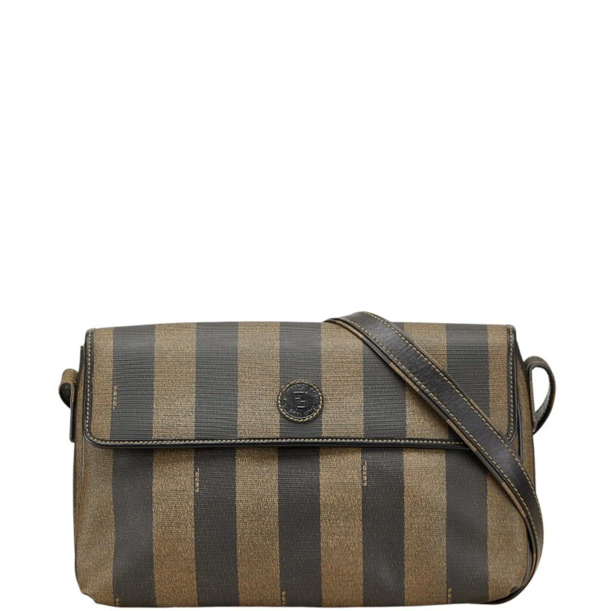 FENDI Black Leather Shoulder Bag