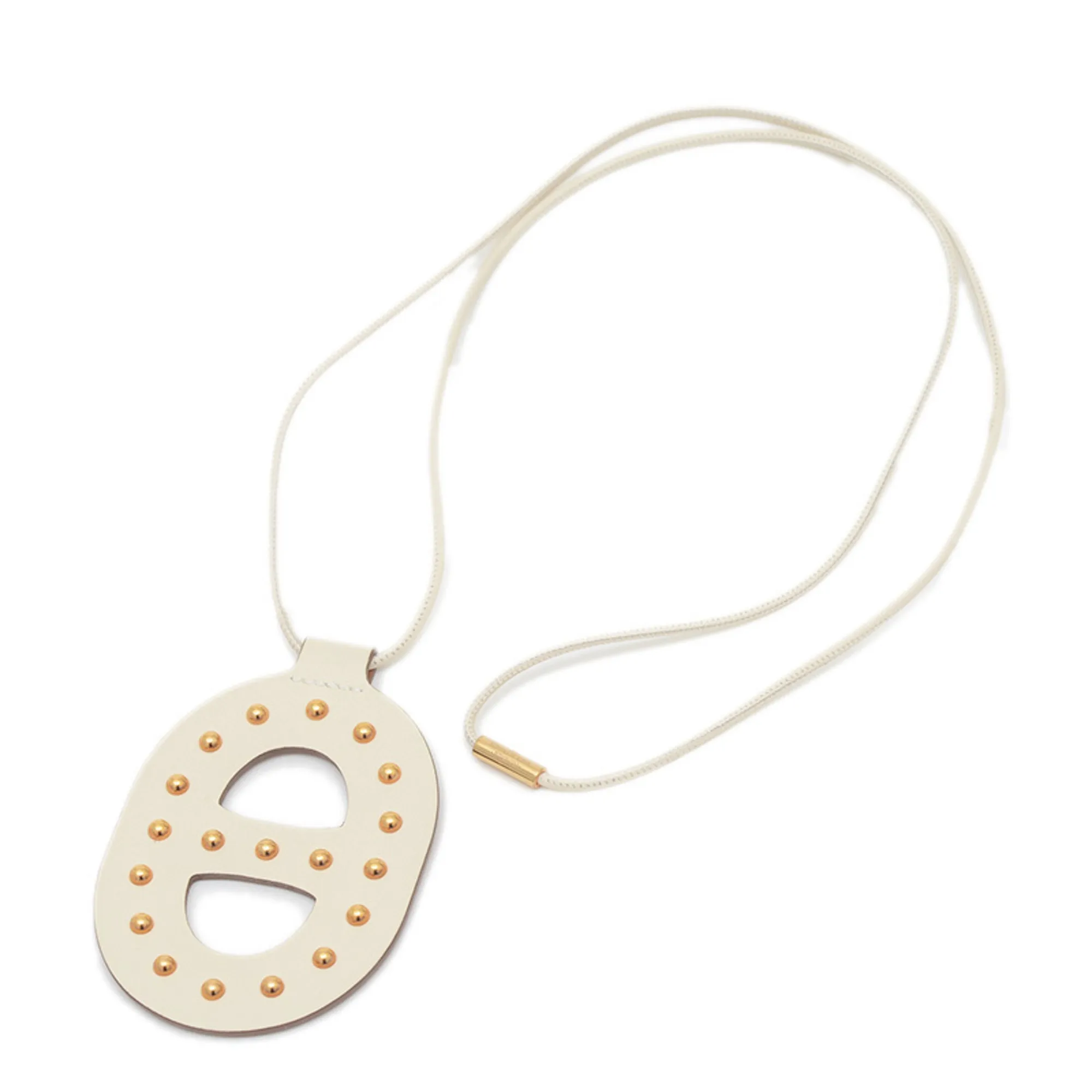 HERMES White Necklace