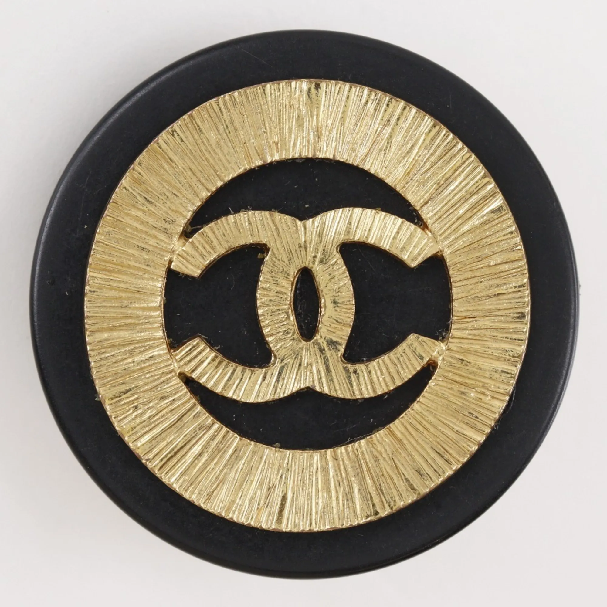 CHANEL Black Logo Earrings