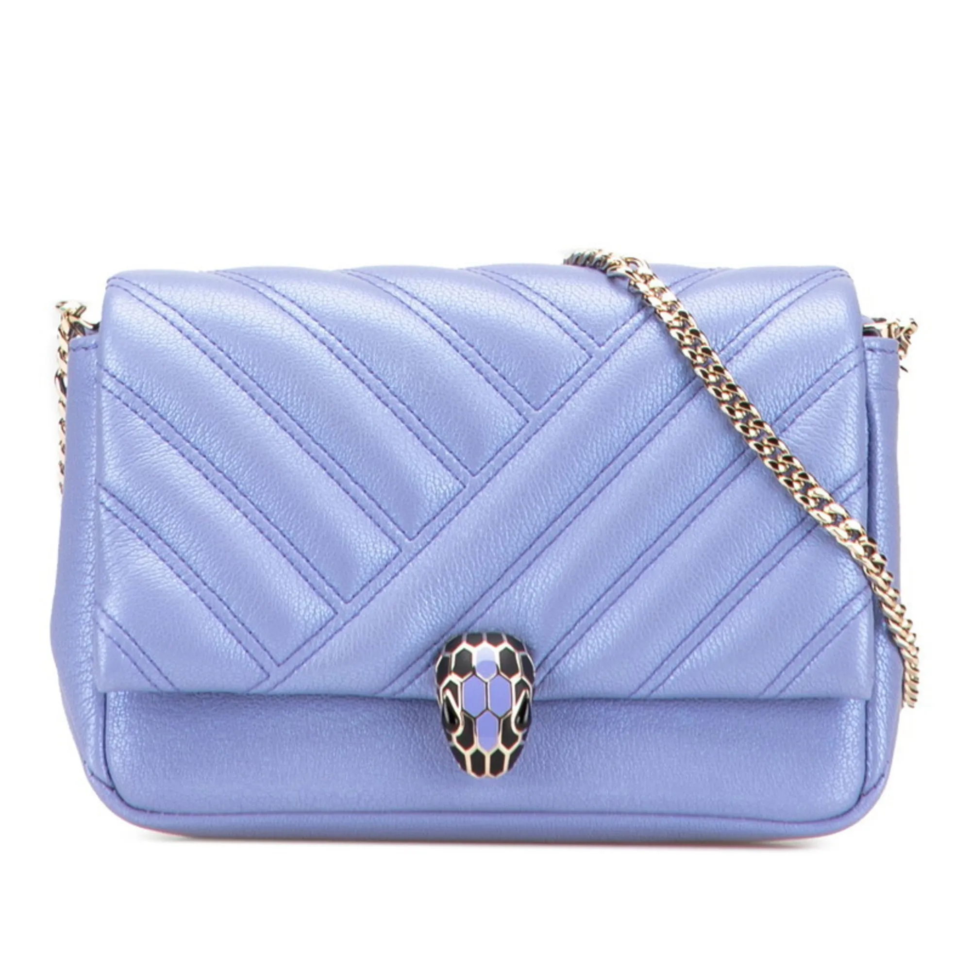 BVLGARI Purple Leather Shoulder Bag