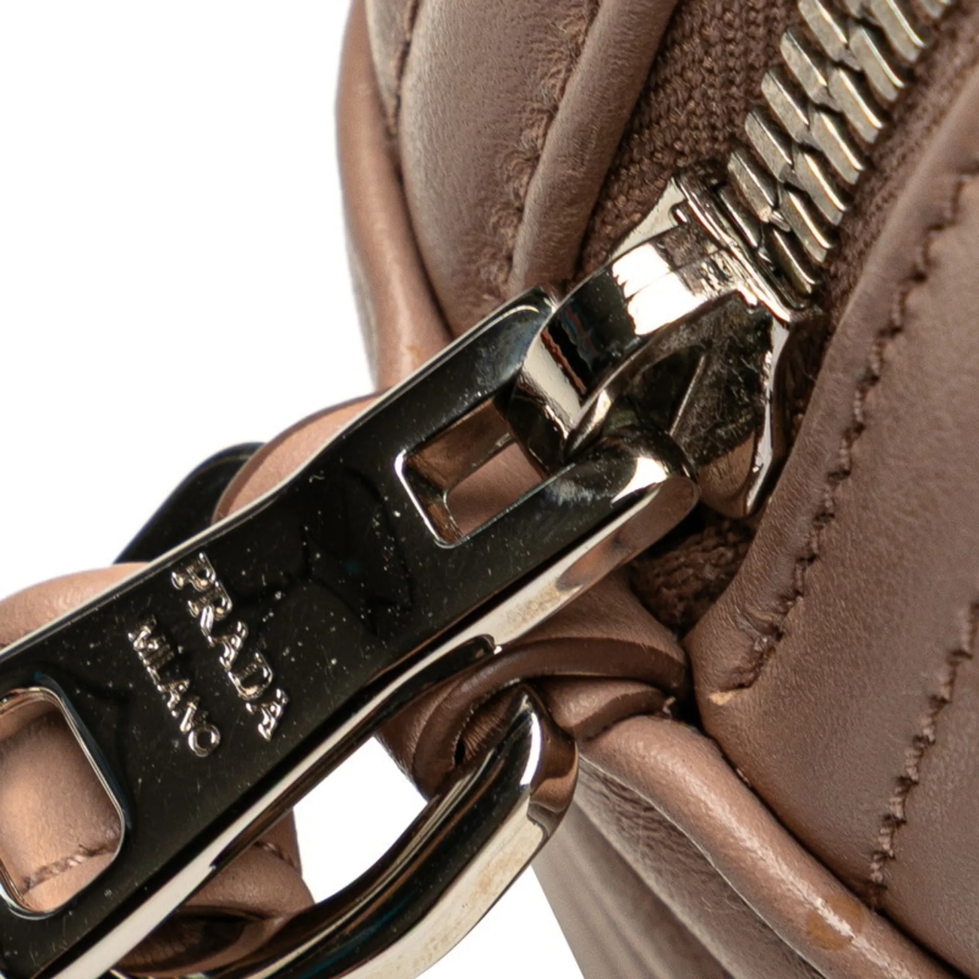 PRADA Cream Leather Shoulder Bag