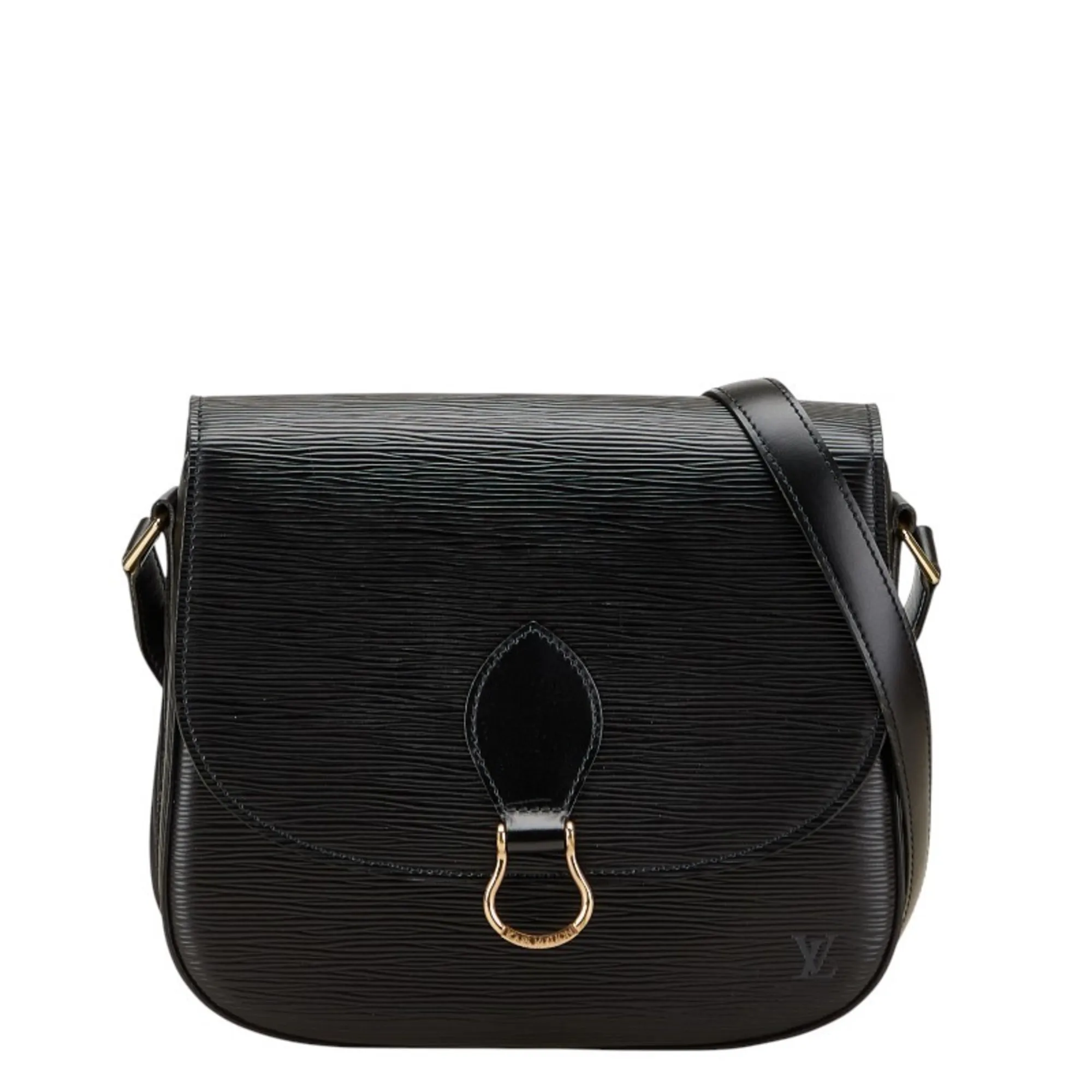 LOUIS VUITTON Black Leather Shoulder Bag