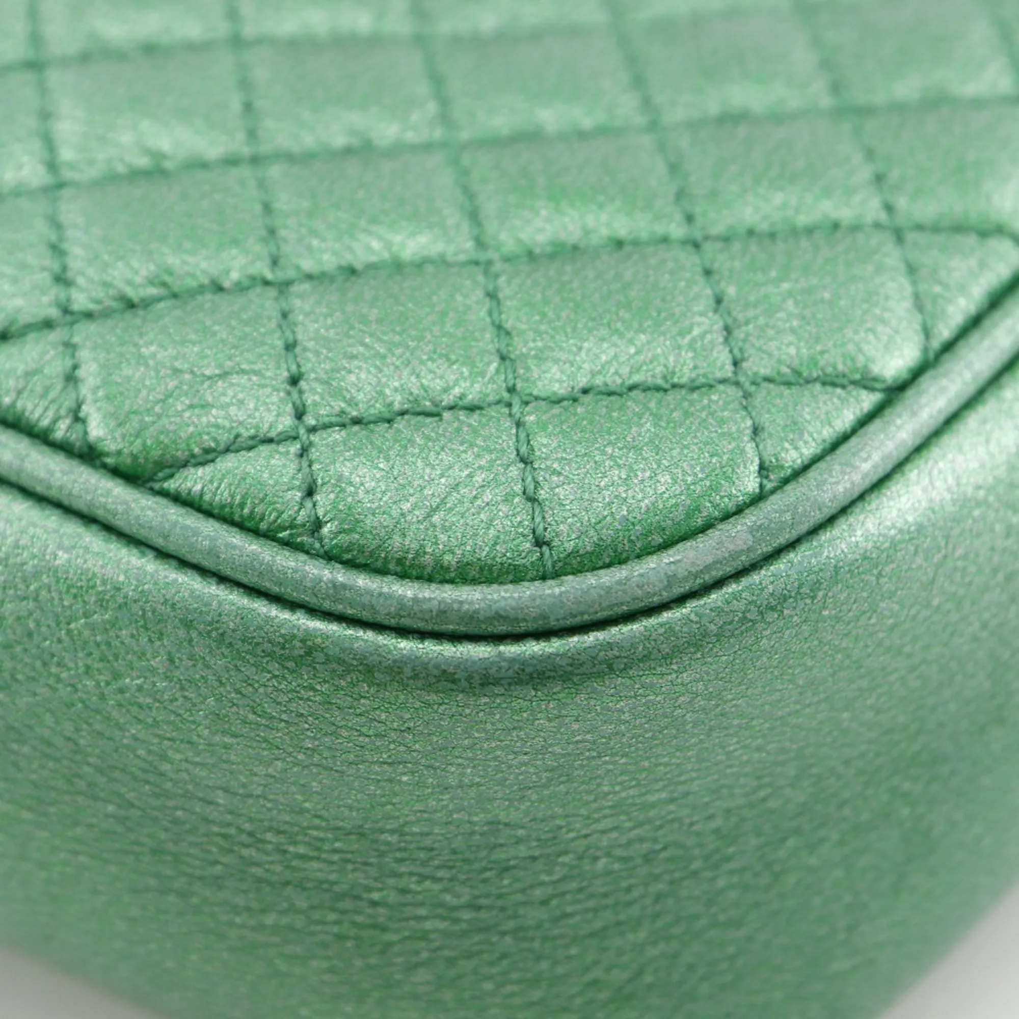 GUCCI Green Leather Horsebit Shoulder Bag