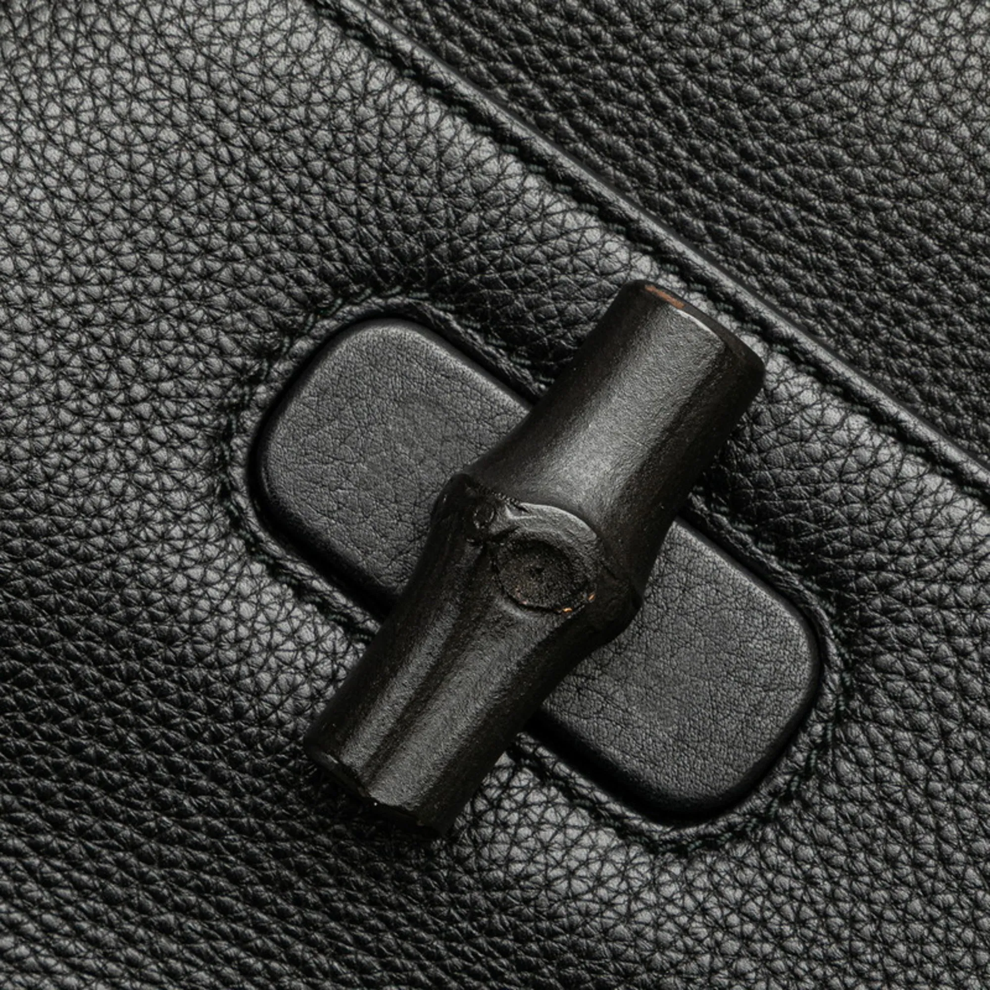 GUCCI Black Leather Bamboo Shoulder Bag