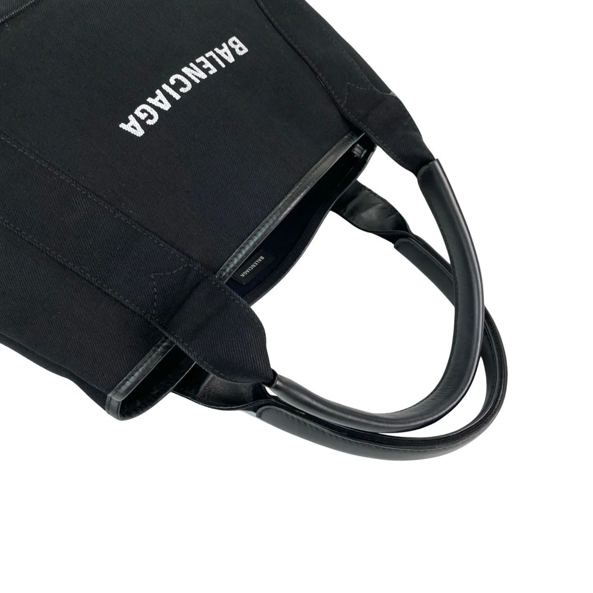 BALENCIAGA Black Leather Tote Bag