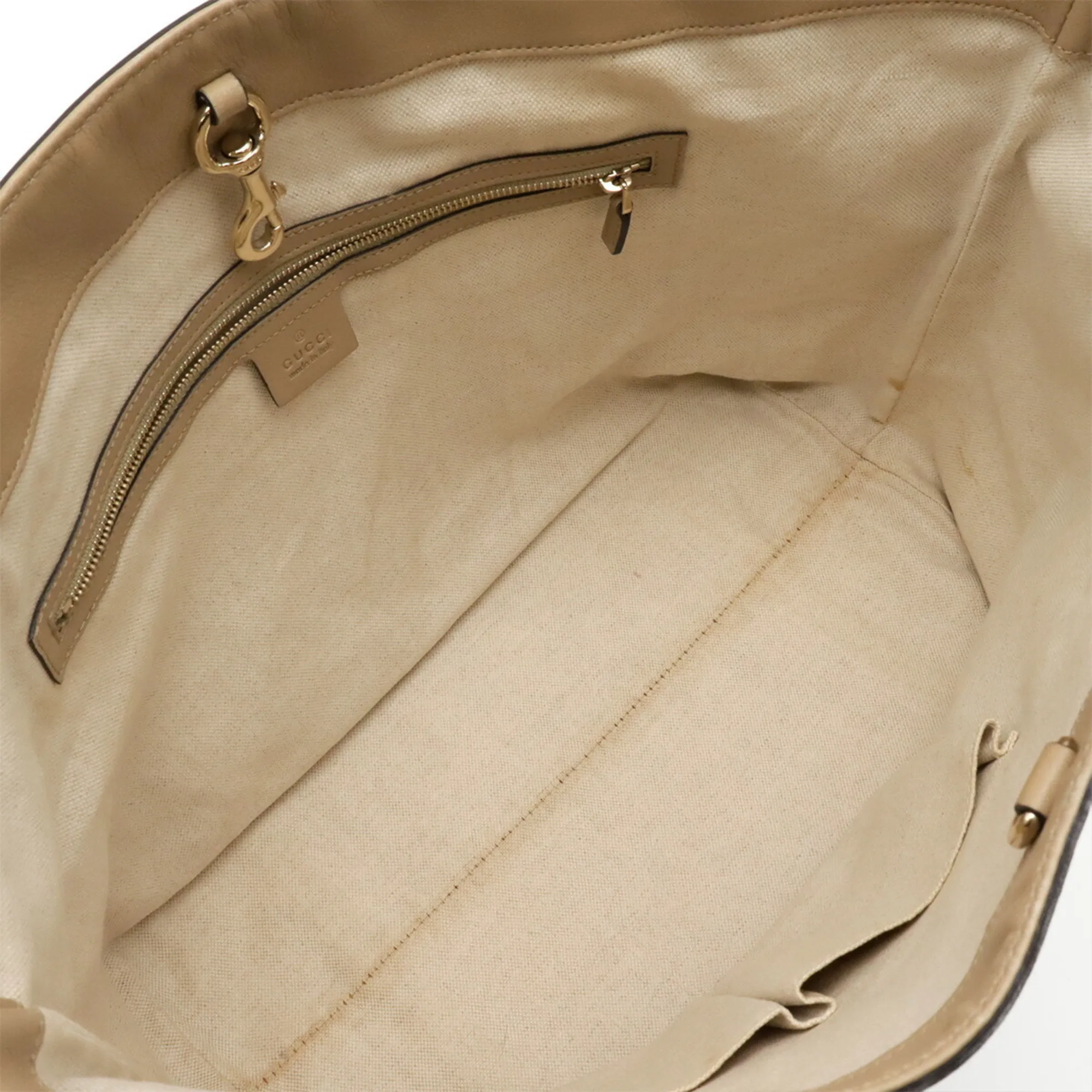 GUCCI Cream Leather Shoulder Bag