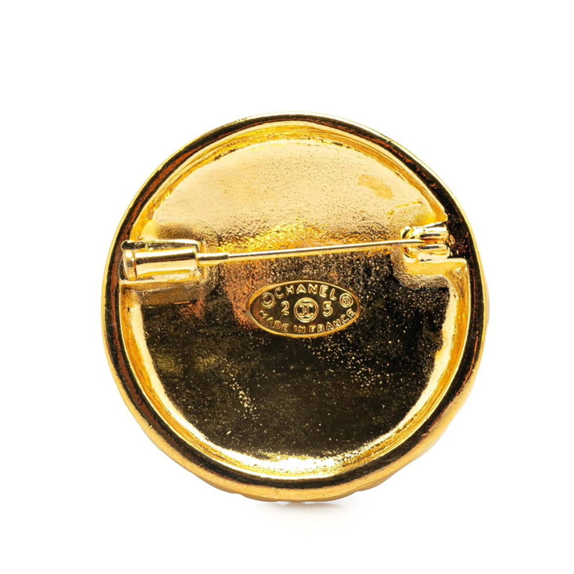 CHANEL Vintage Gold Logo Brooch