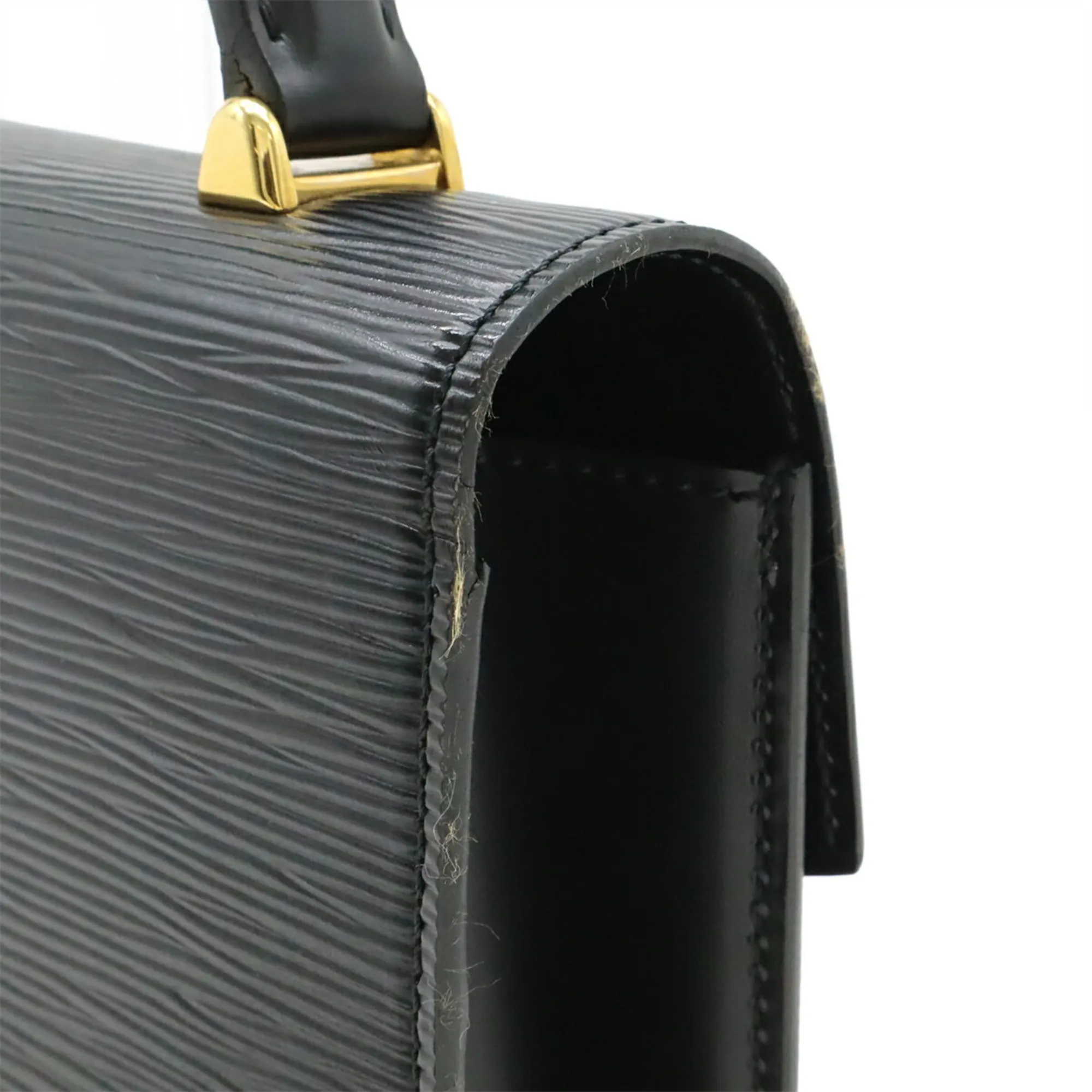 LOUIS VUITTON Black Leather Bag